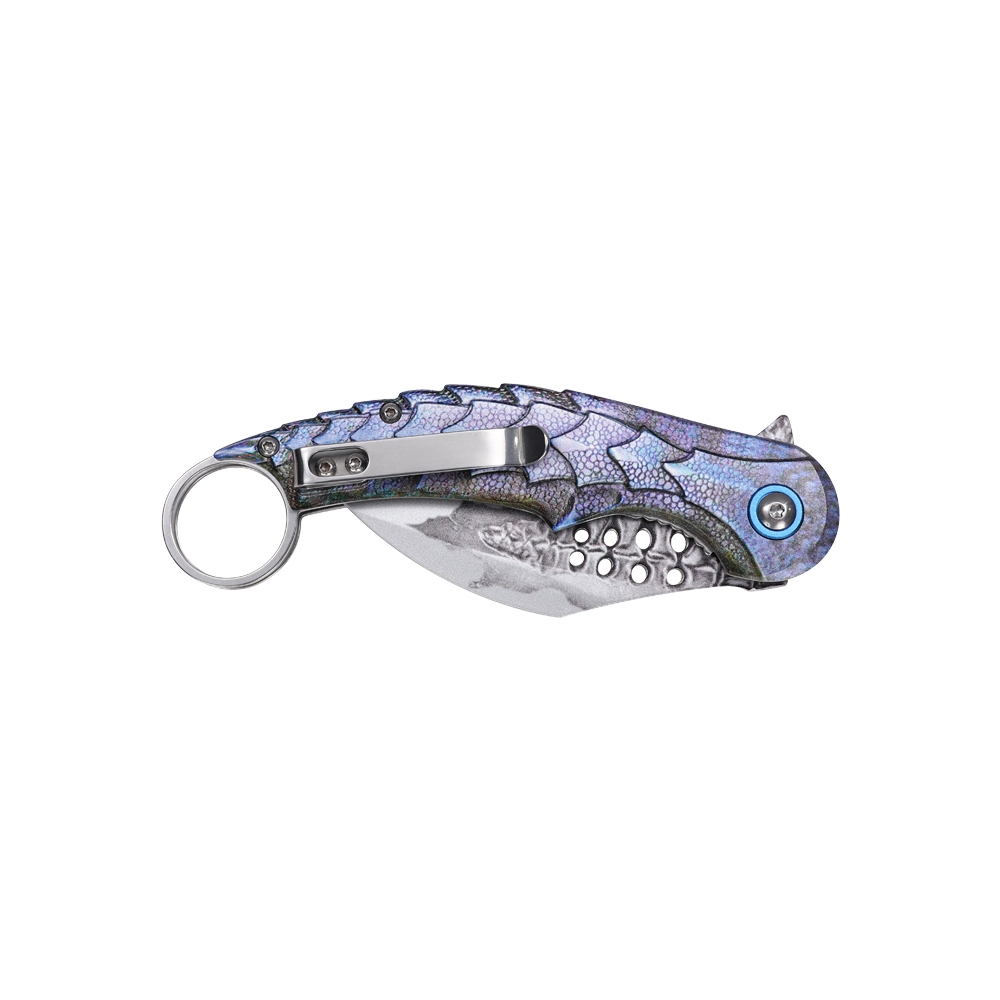 Dark Side Blades Assisted Knife Karambit Blue Scale 2.8in Hawkbill DS-A2026BL View 3