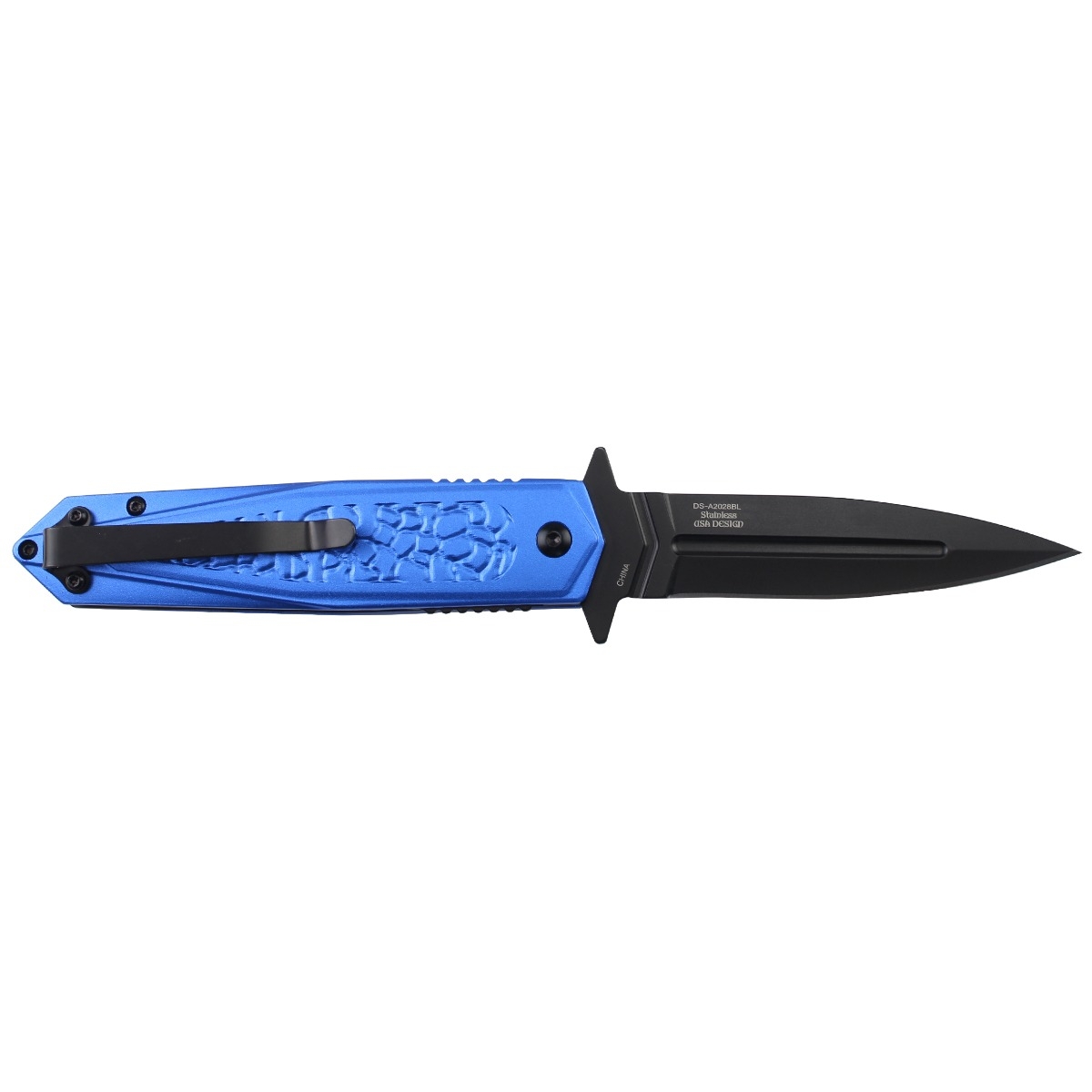 Dark Side Blades Assisted Knife Blue Medusa 3.74in Spear Point DS-A2028BL View 3
