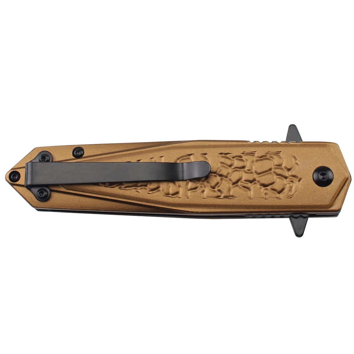 Dark Side Blades Assisted Knife Gold Medusa 3.74in Spear Point DS-A2028GD View 5