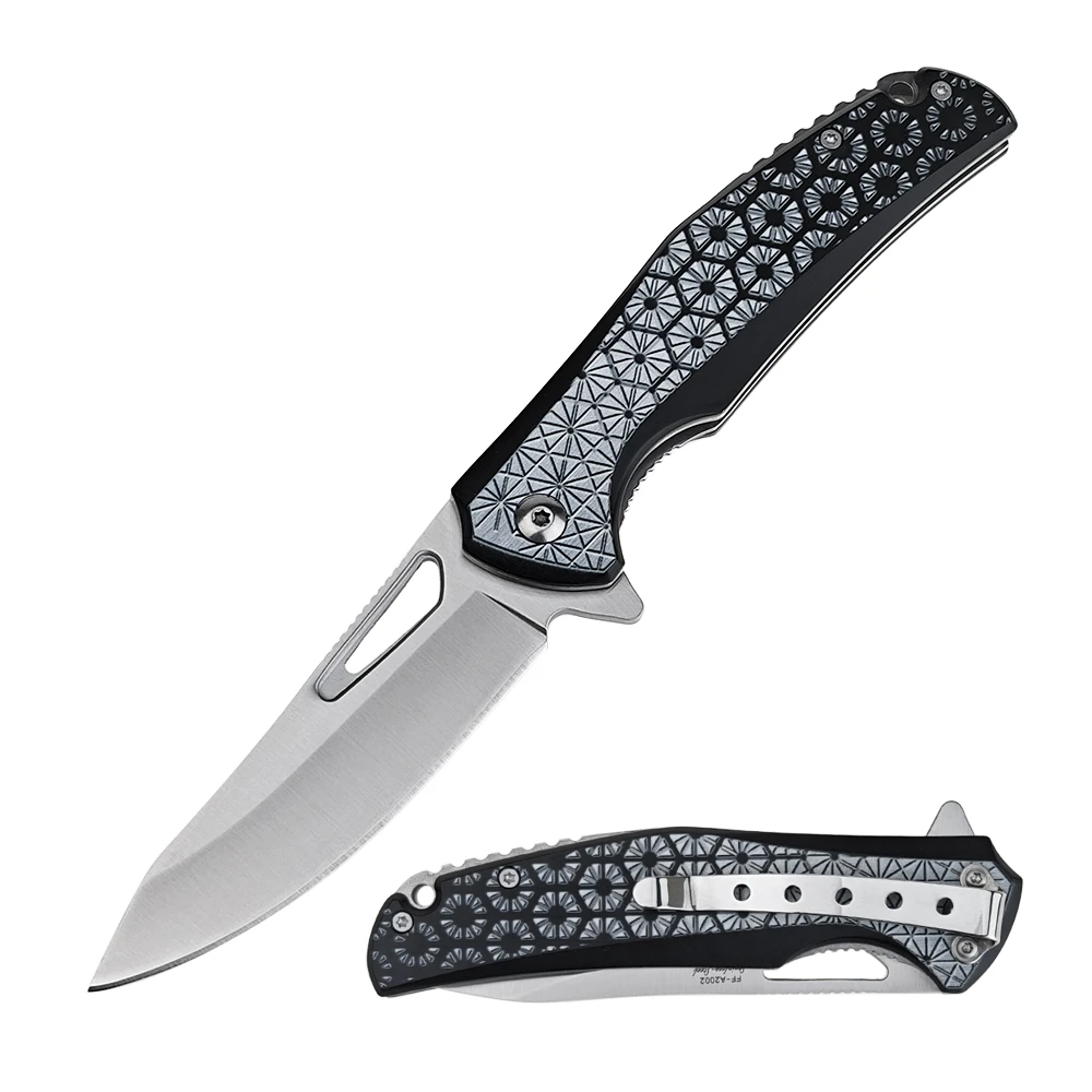 Femme Fatale Spring Assisted Folding Knife Black W/Floral Pattern FF-A2002BK View 1
