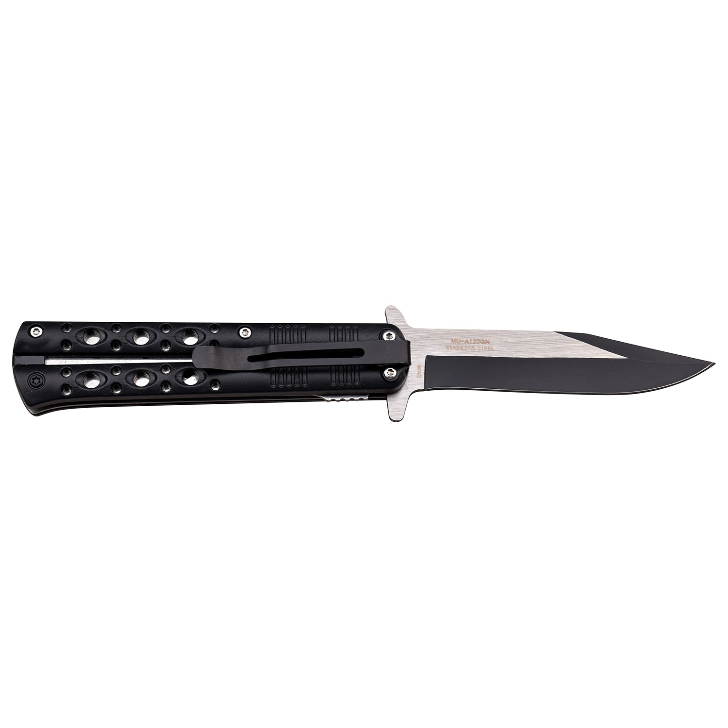 Master USA Spring-Assisted Knife Black/Green 4in Two-Tone Clip Point MU-A120GN View 3