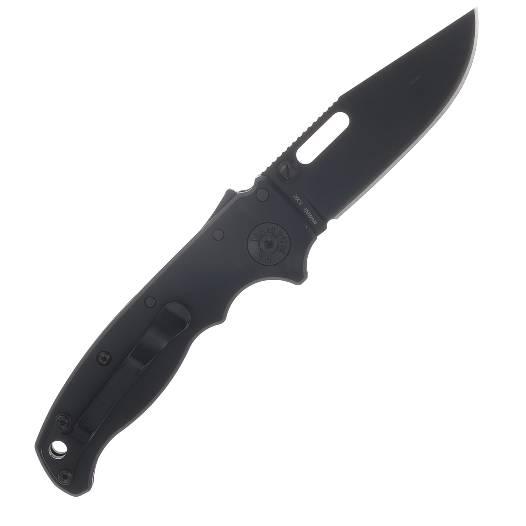 Demko AD20.5 Stealth - Clip Point - Black Aluminum AD20.5-STEALTH-20CV-DLC-BLACK-CP View 1