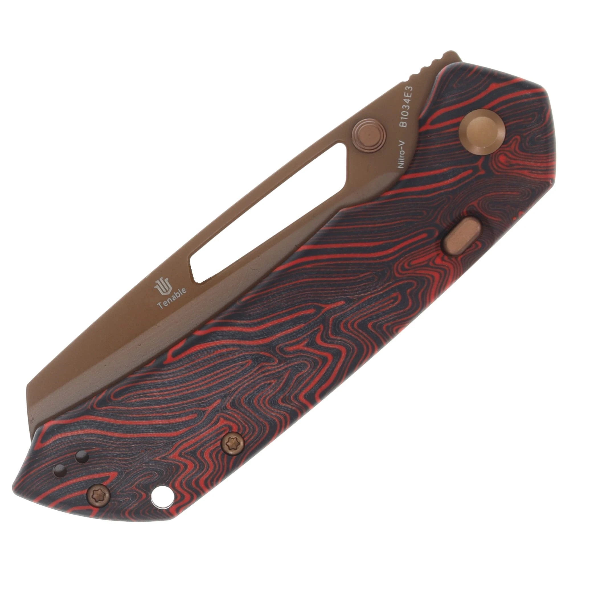 Kansept Knives SMKW Exclusive Fenrir Red Black G-Mascus Rose Gold Nitro V B1034E3 View 5