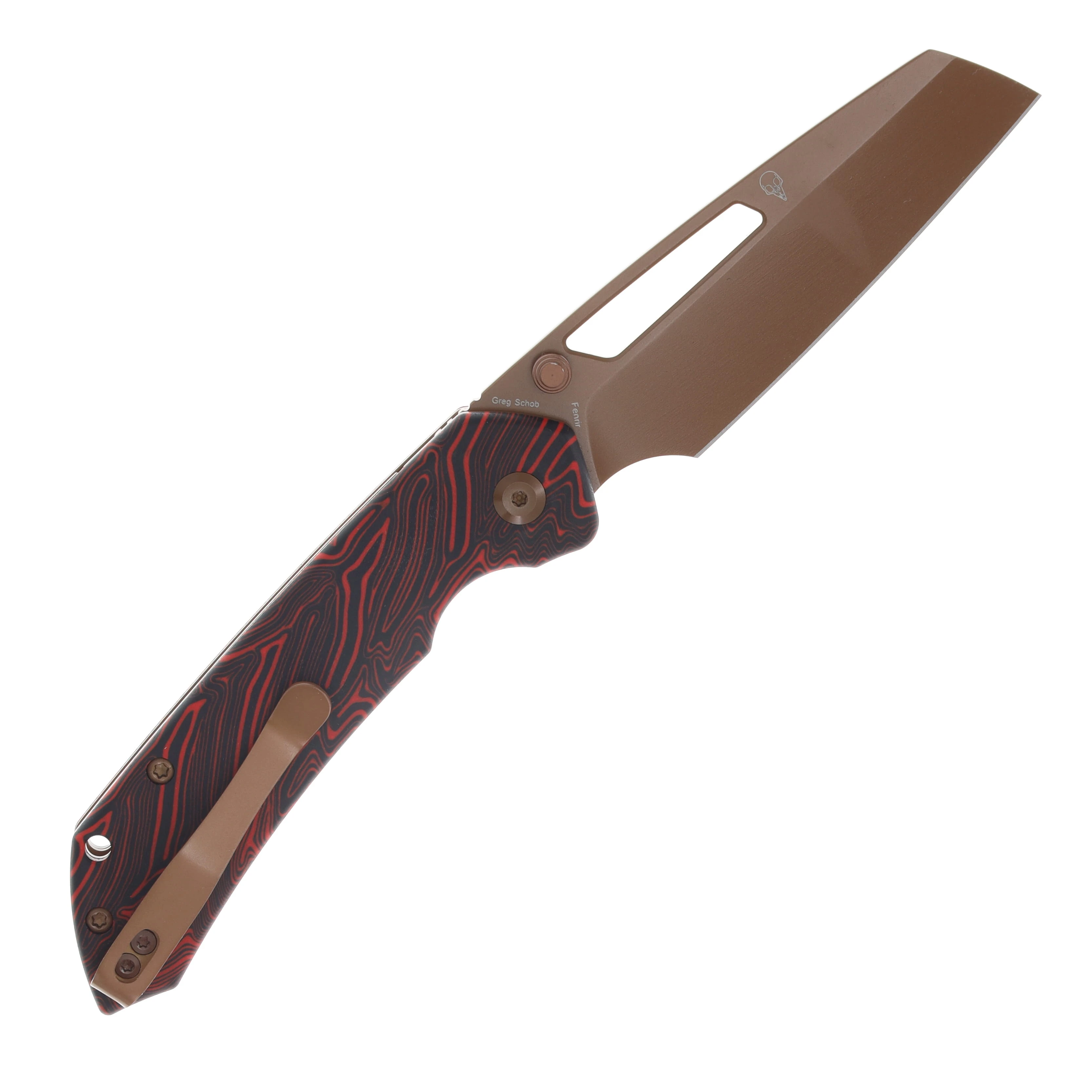 Kansept Knives SMKW Exclusive Fenrir Red Black G-Mascus Rose Gold Nitro V B1034E3 View 2