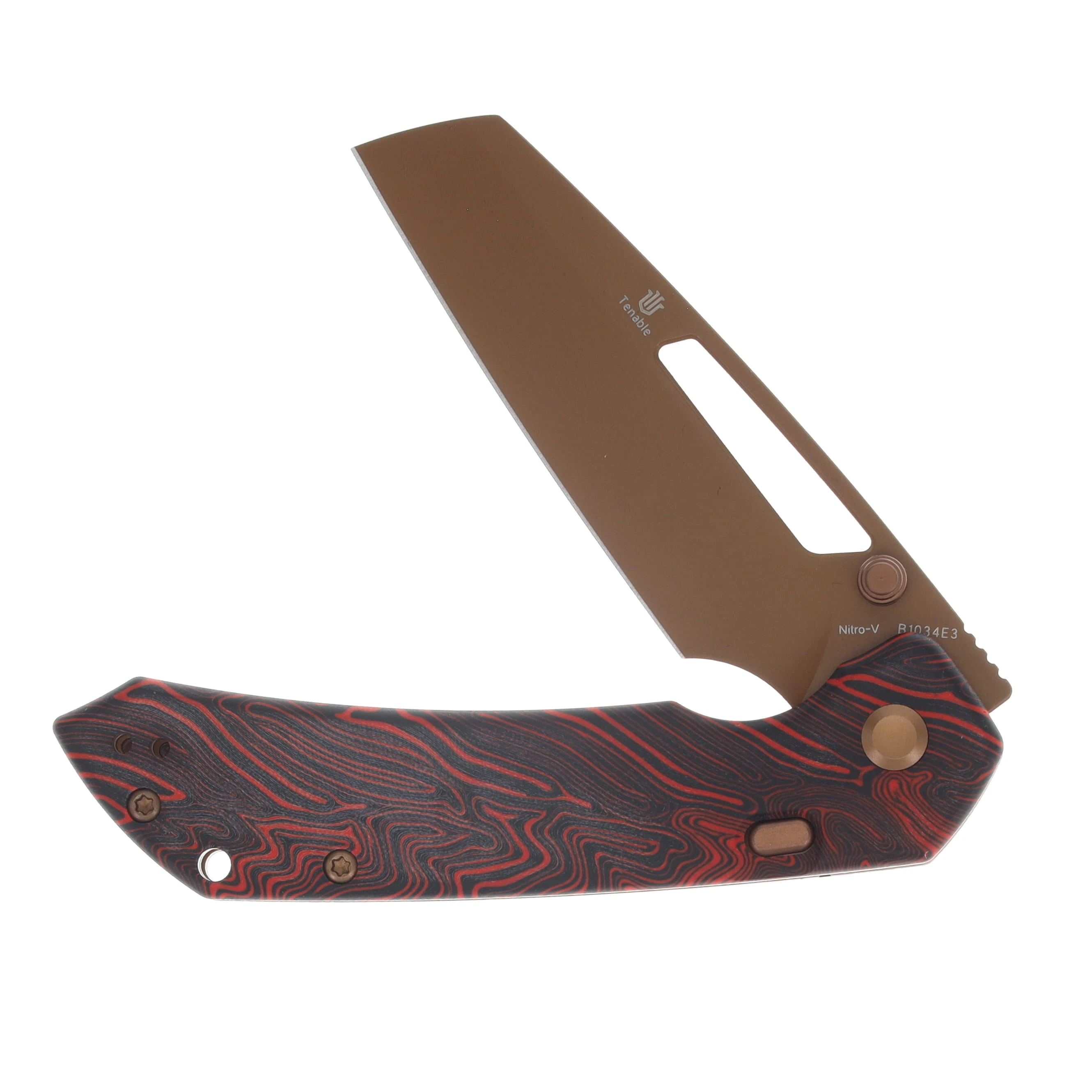Kansept Knives SMKW Exclusive Fenrir Red Black G-Mascus Rose Gold Nitro V B1034E3 View 3