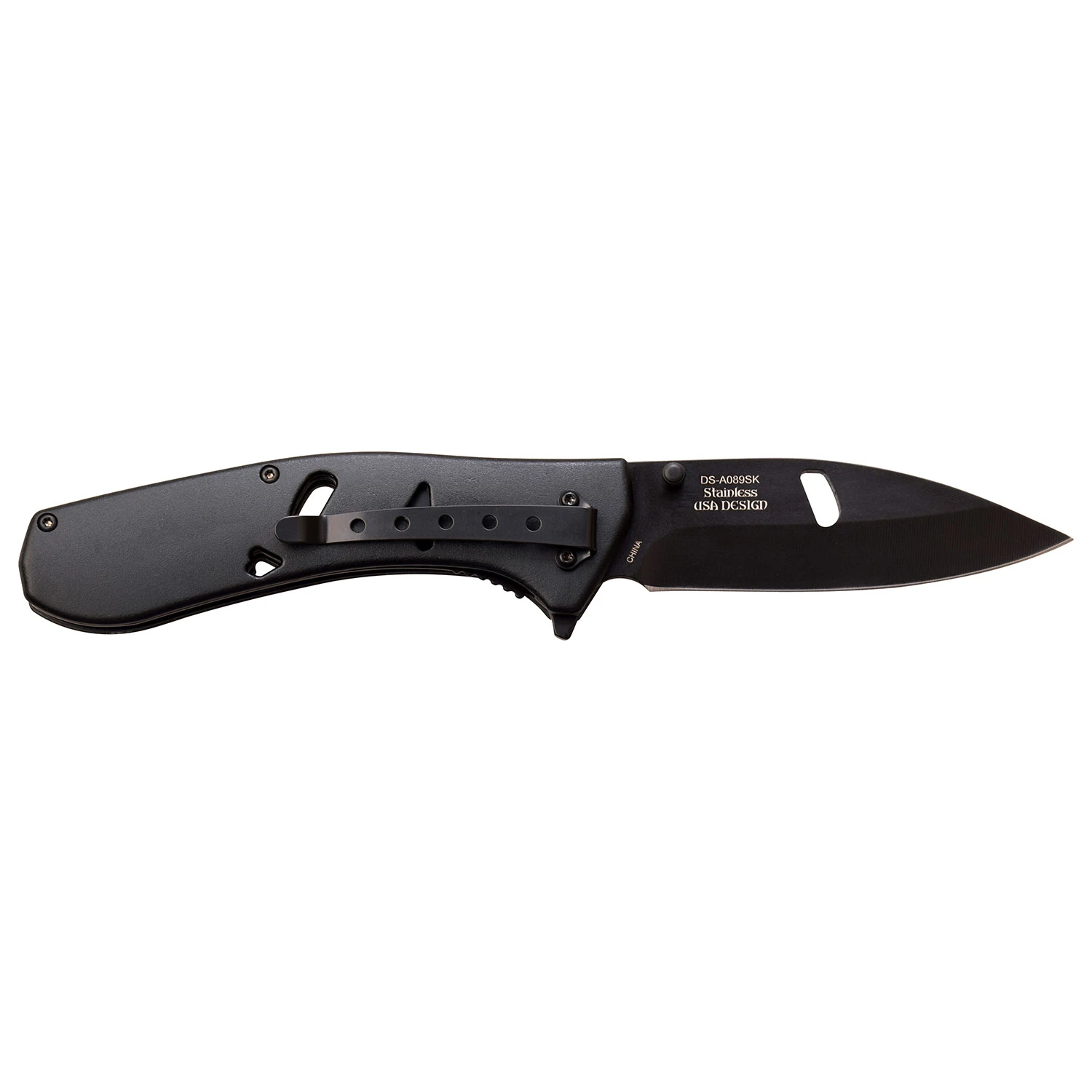 Dark Side Blades Blue Splash Skull Assisted Knife 3.5 in Drop Point MCDSA089SK View 3