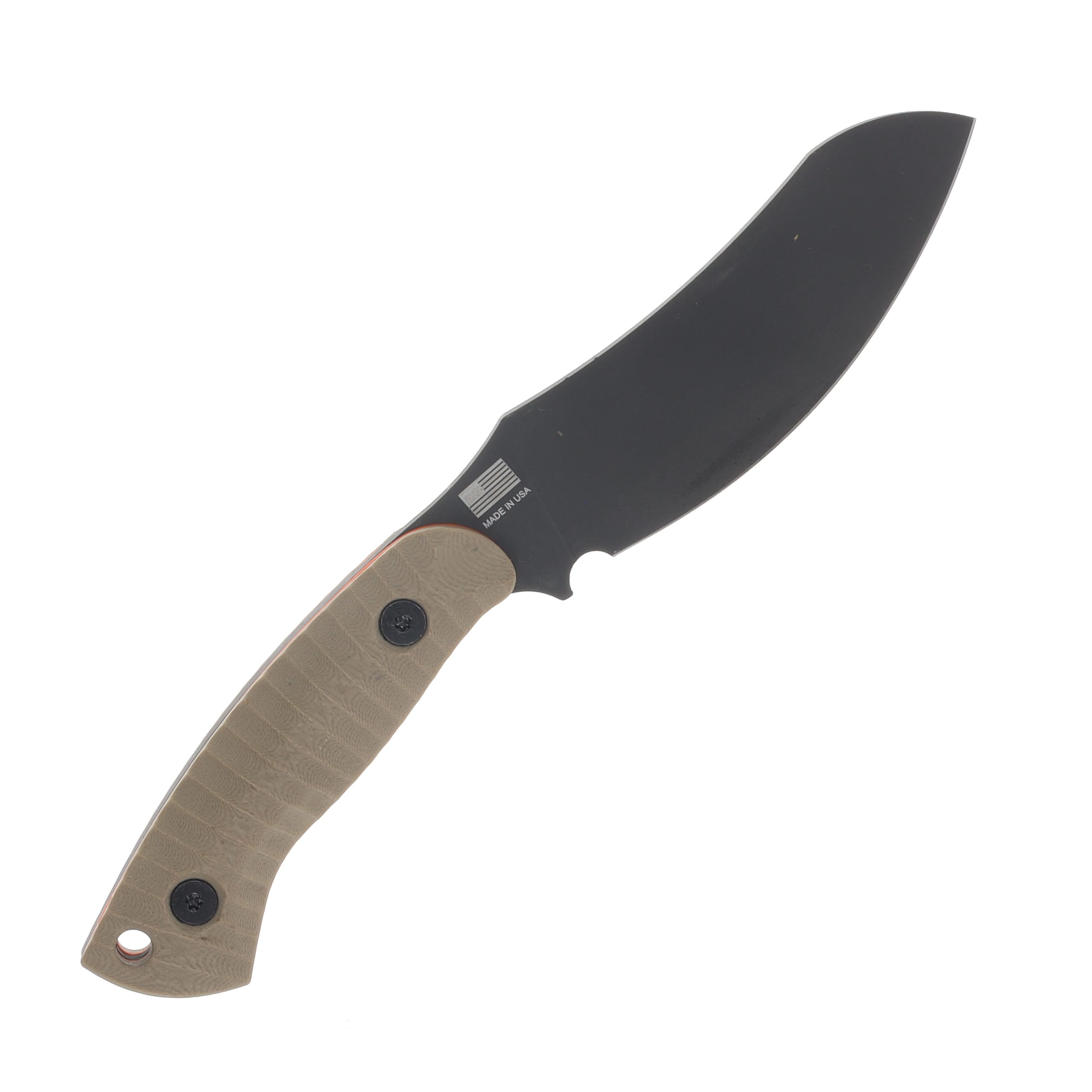 Gahagan Customs Wolfhound Skinning Knife W/Orange Liner Textured G10 Tan GCWOLFTN View 4