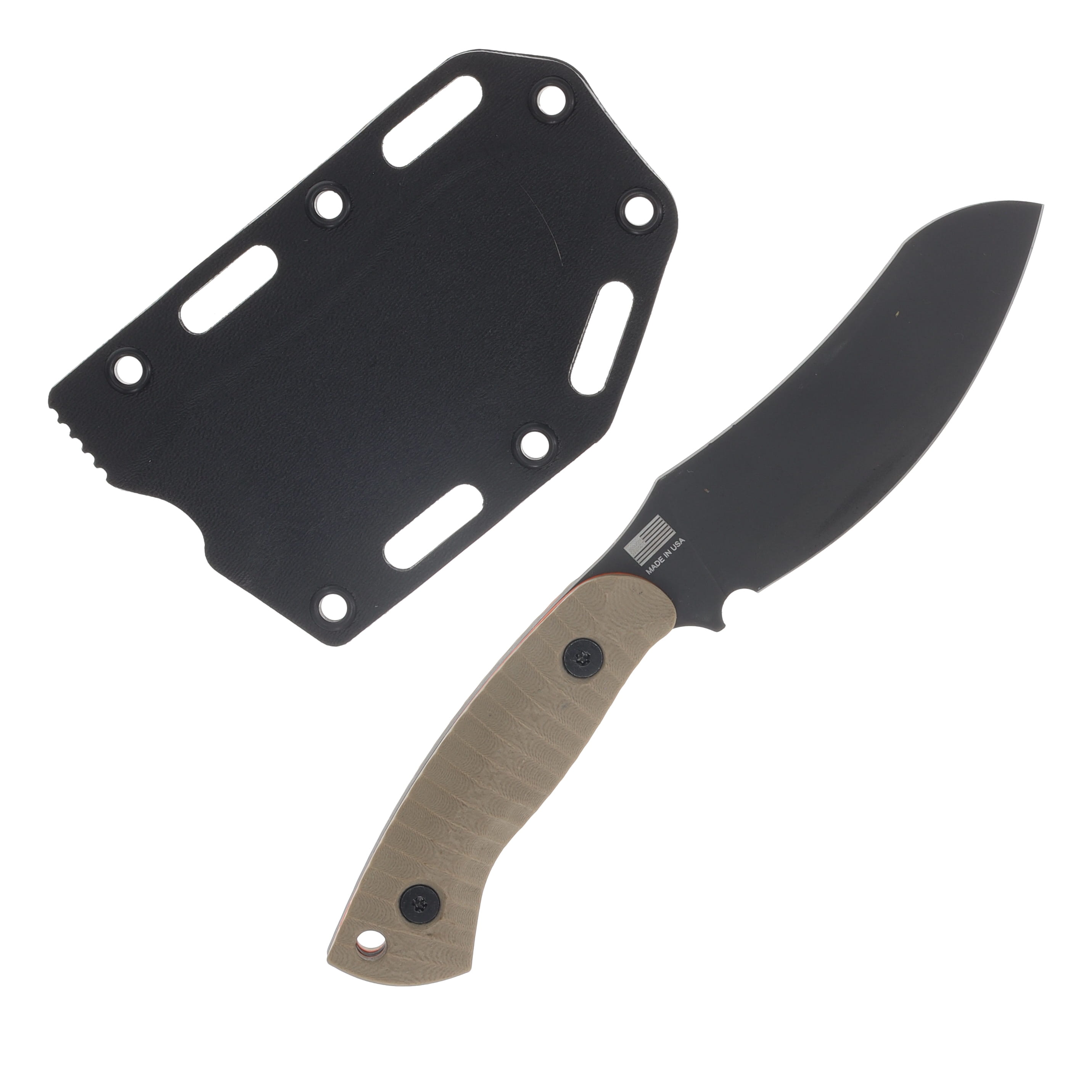 Gahagan Customs Wolfhound Skinning Knife W/Orange Liner Textured G10 Tan GCWOLFTN View 2