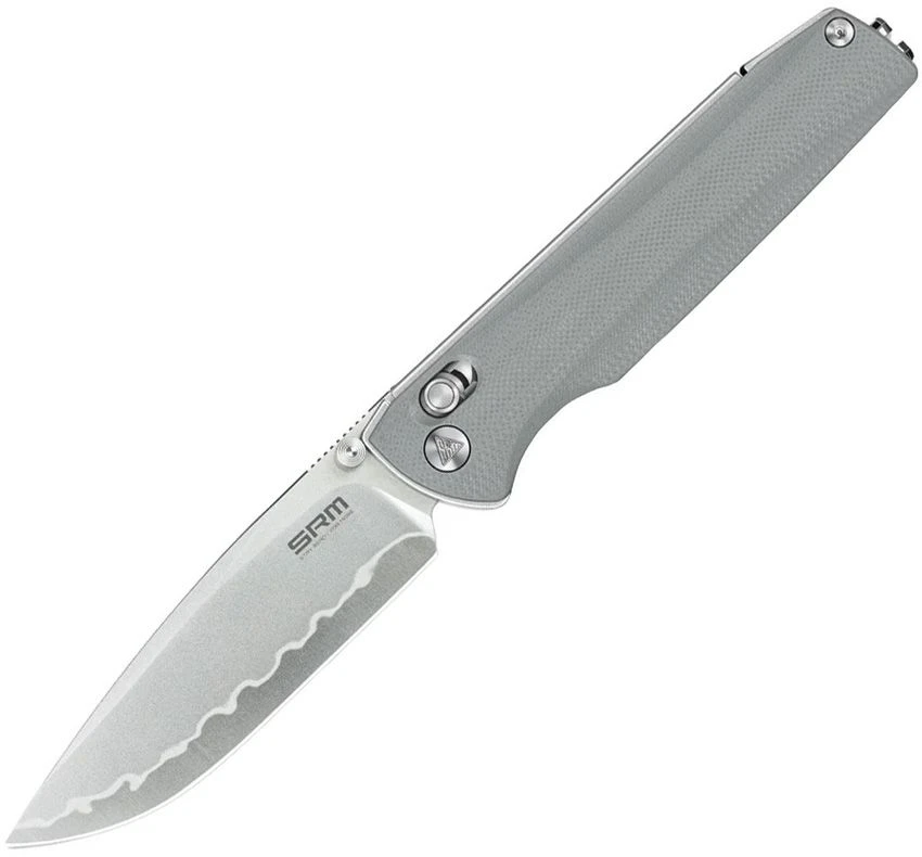 SRM Terrier 258L-GK2 Folding Knife Laminated 140Cr Grey G10 View 1