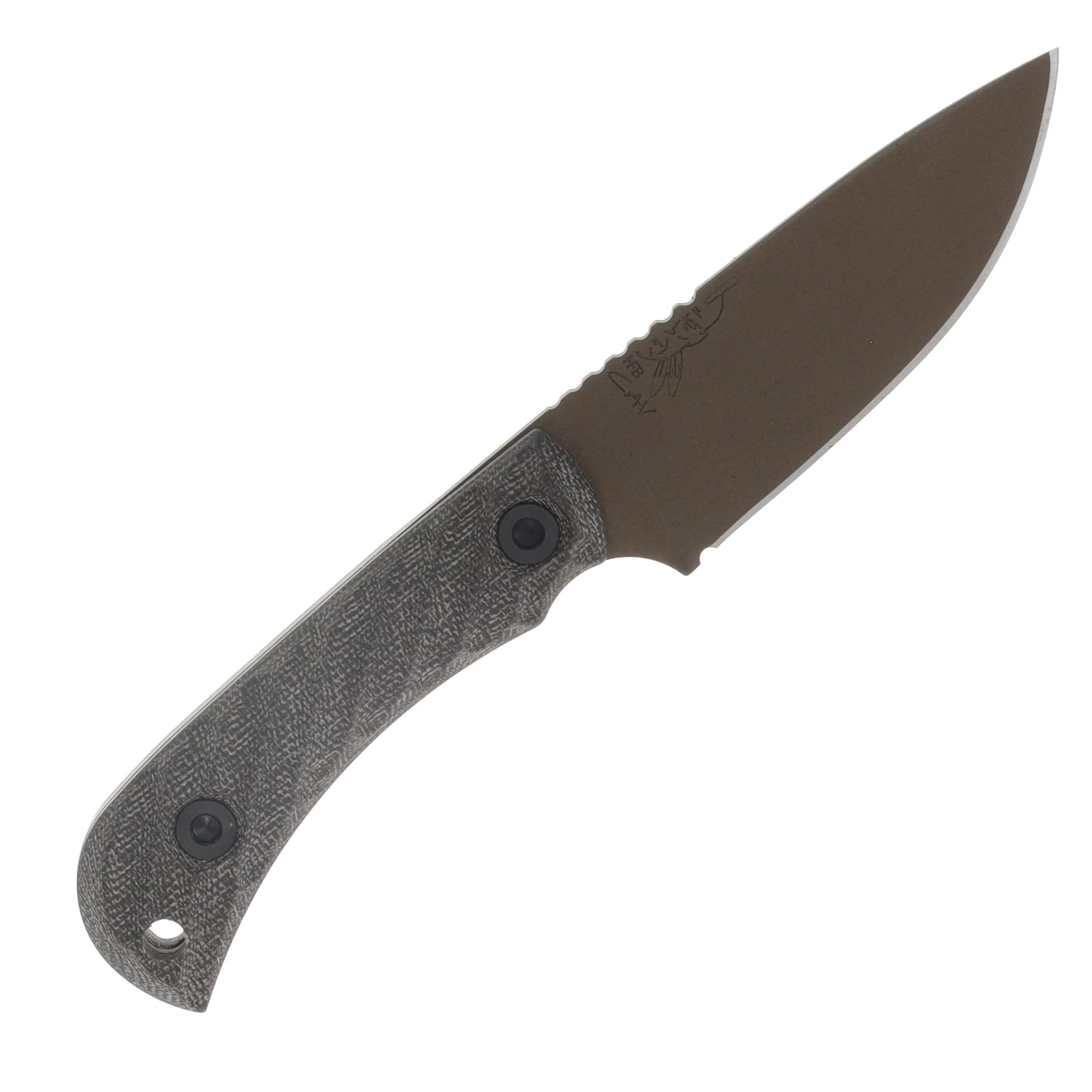 Half Face Blades Cav Jr OD Green Canvas Micarta Midnight Bronze Cerakote Allen Bolts Textured Grip HFCAVJRODCNVMICBZCER View 4