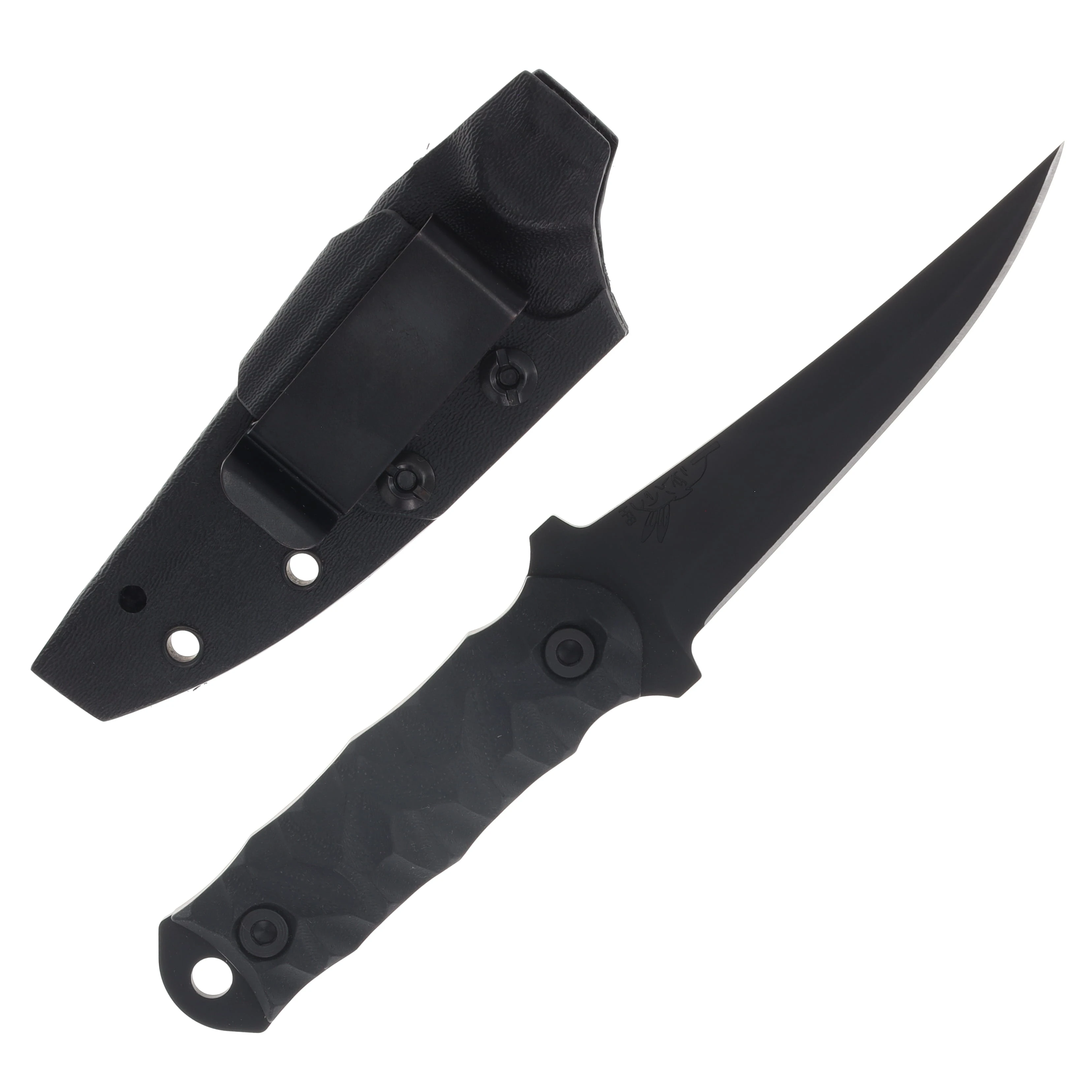 Half Face Blades Combat Filet Black G10 DLC Coating Allen Bolts Textured Grip HFCFBKG10DLC View 2