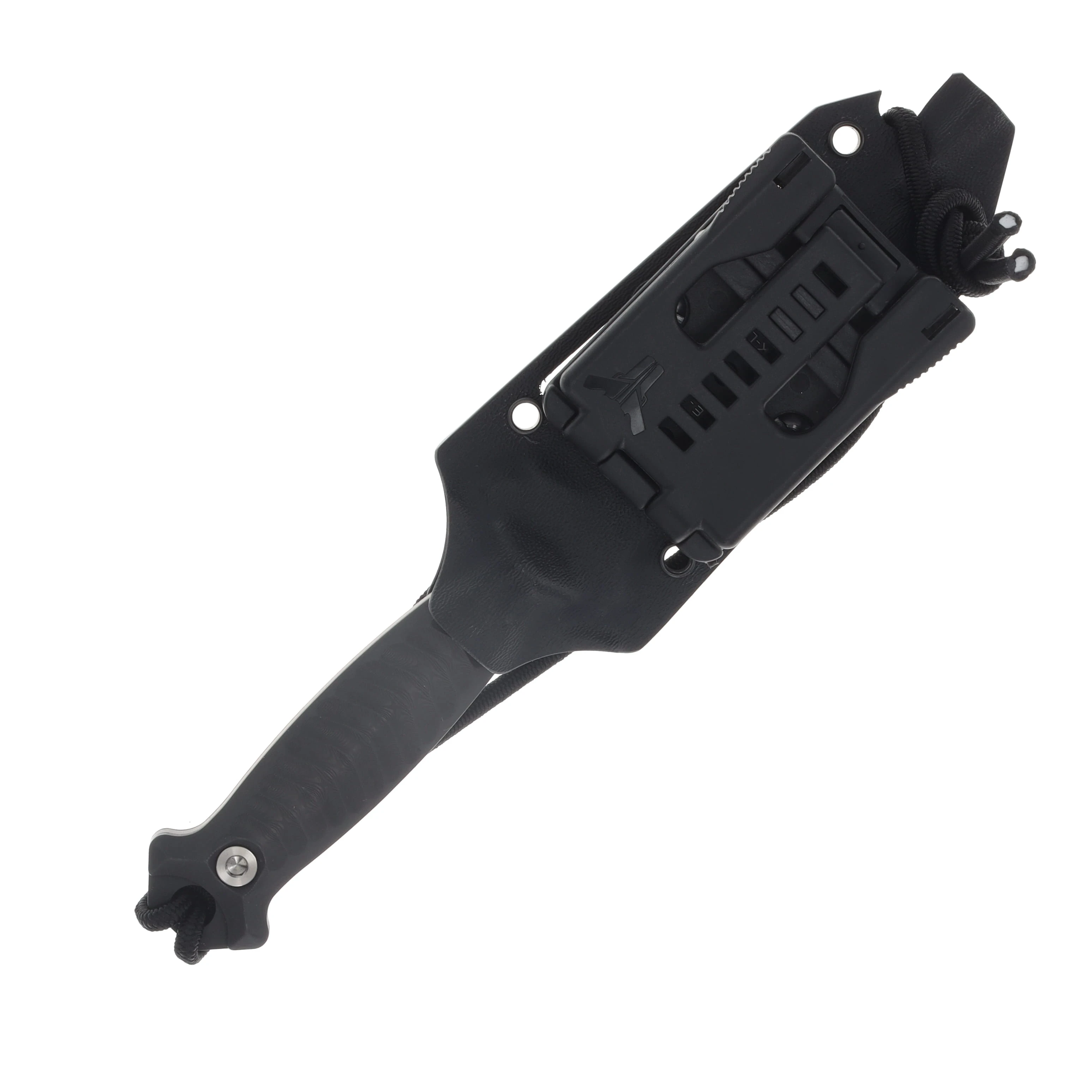 Half Face Blades Dive Knife Black Dark Matter Fat Carbon Armor Black Cerakote Ti Torx Bolts Textured Grip HFDIVEBKDKMATARMBKCER View 7