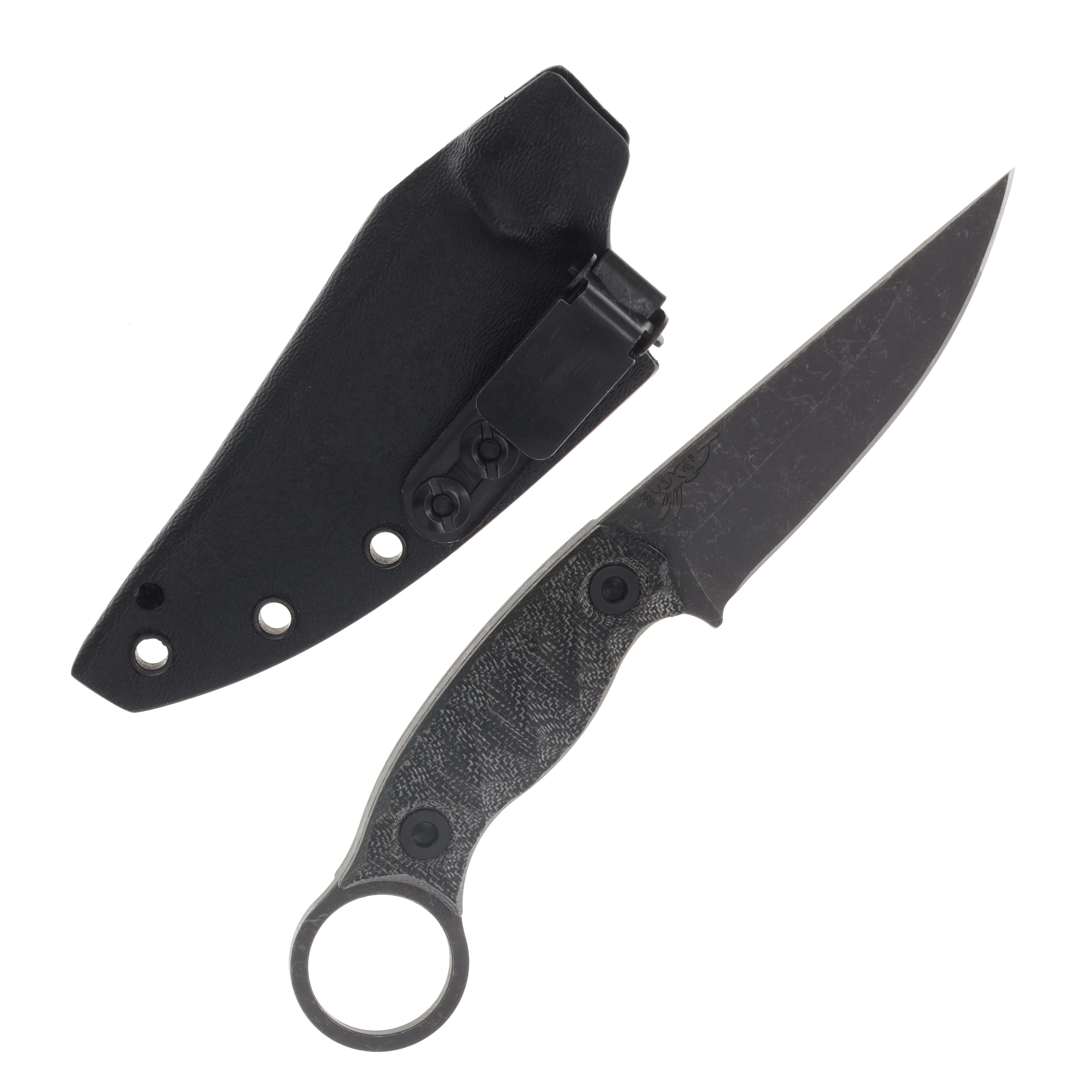 Half Face Blades Osoraku 3in Mini Black Canvas Micarta Allen Bolts Textured Grip HFOSORAKUBKCANMICMINI View 2