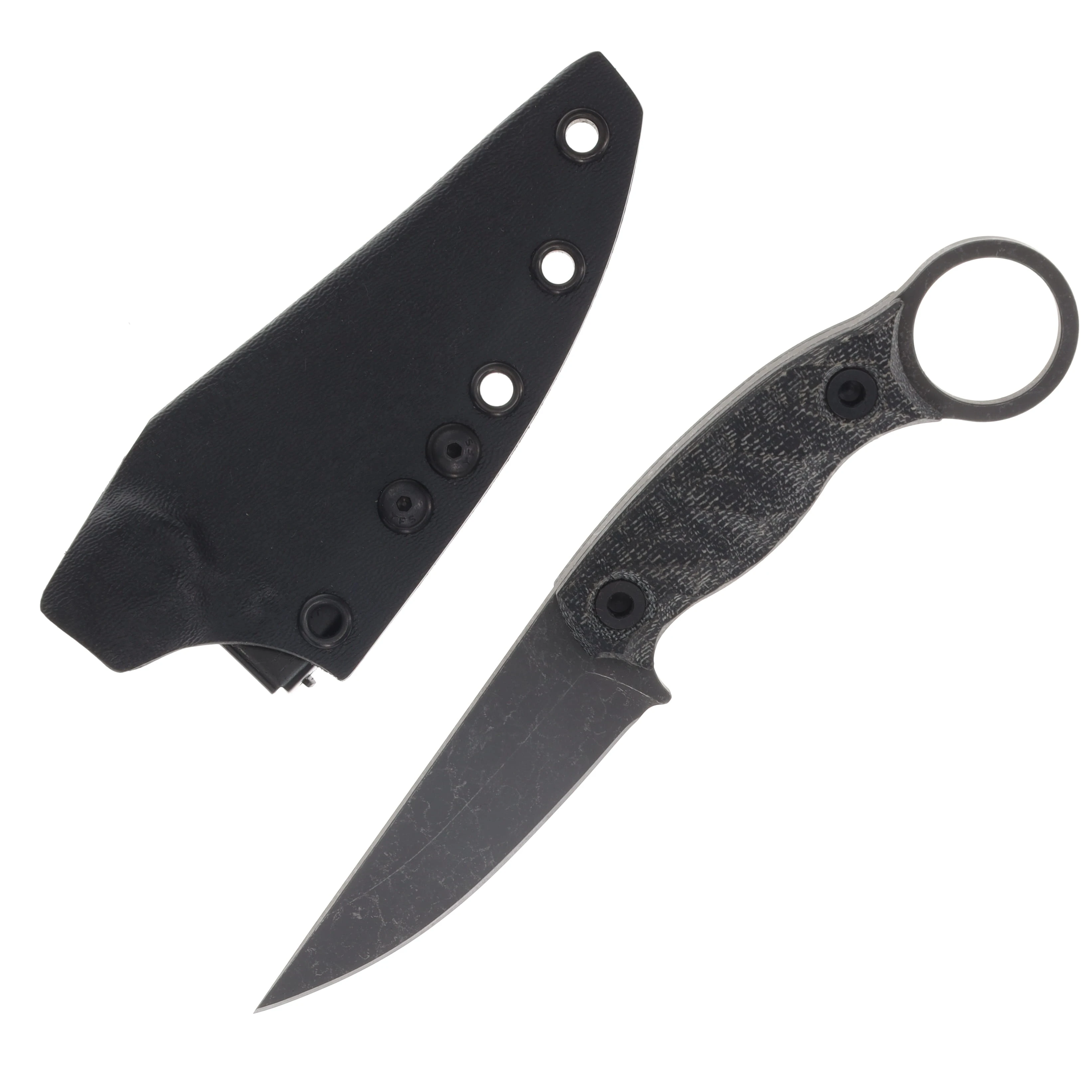 Half Face Blades Osoraku 3in Mini Black Canvas Micarta Allen Bolts Textured Grip HFOSORAKUBKCANMICMINI View 1