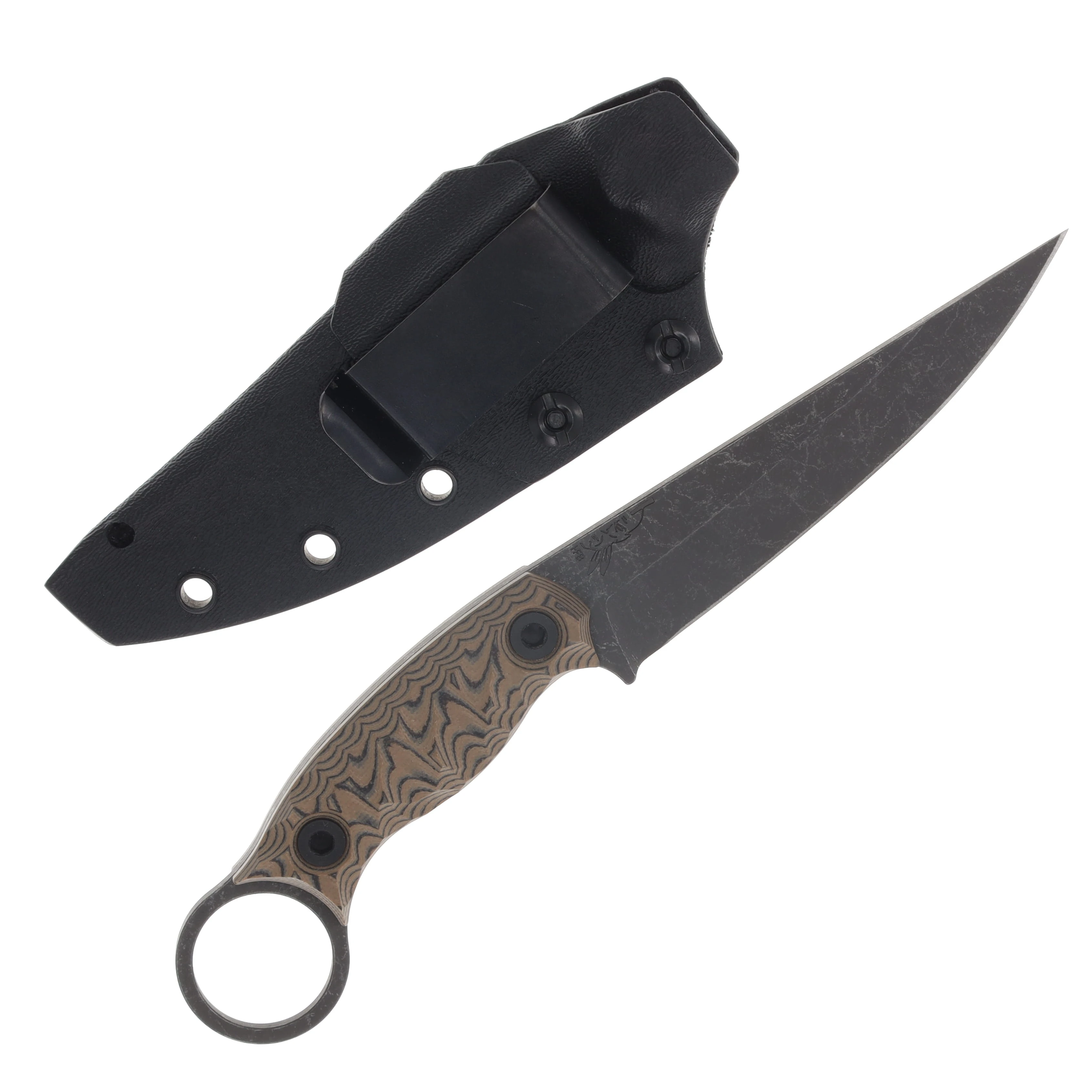 Half Face Blades Osoraku 4in Coyote and Black G10 Allen Bolts Textured Grip HFOSORAKUCYBKG10 View 2