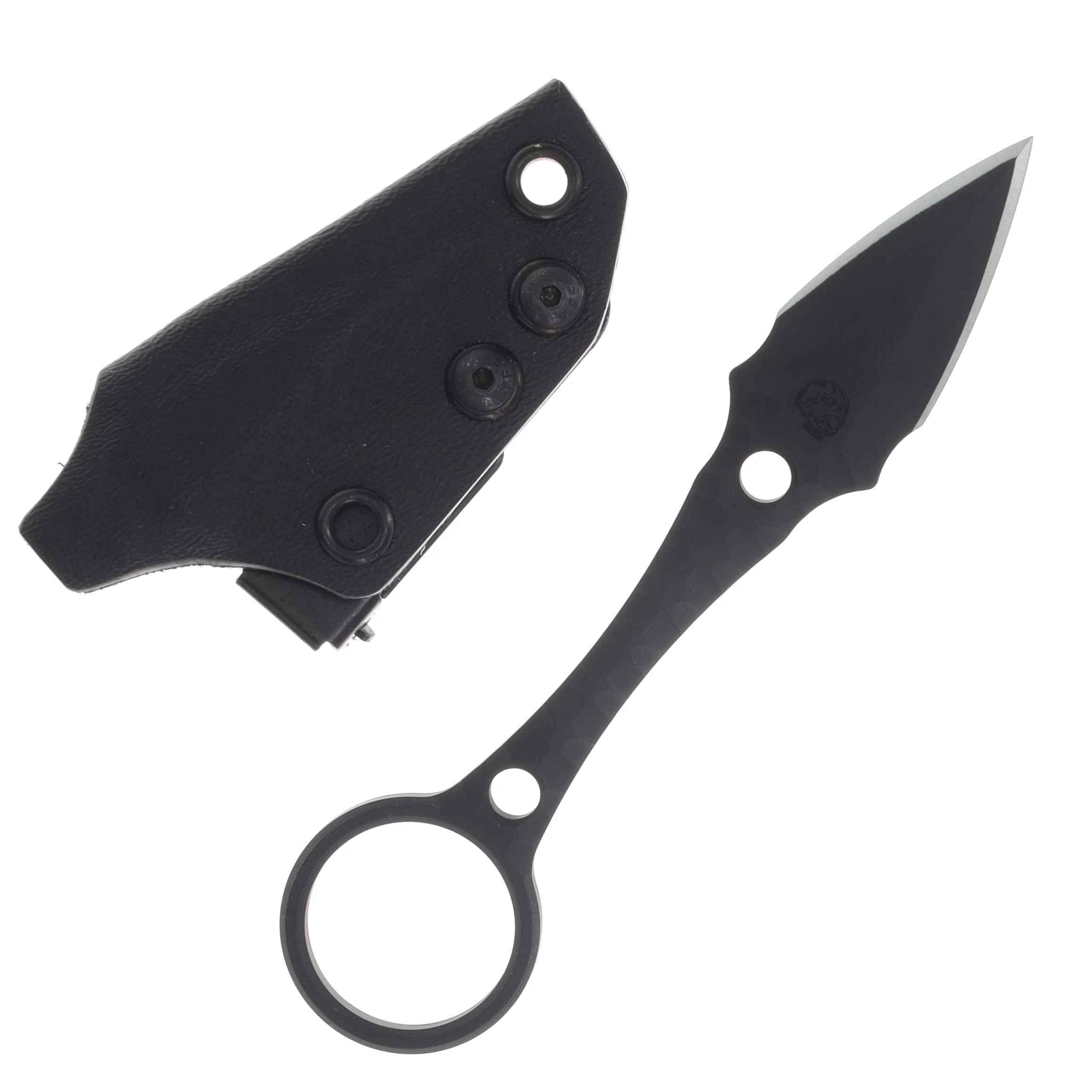 Half Face Blades Ringstrike Armor Black Cerakote and Machined Rock Work Handle HFRINGSTARMBKCERMRKWK View 1