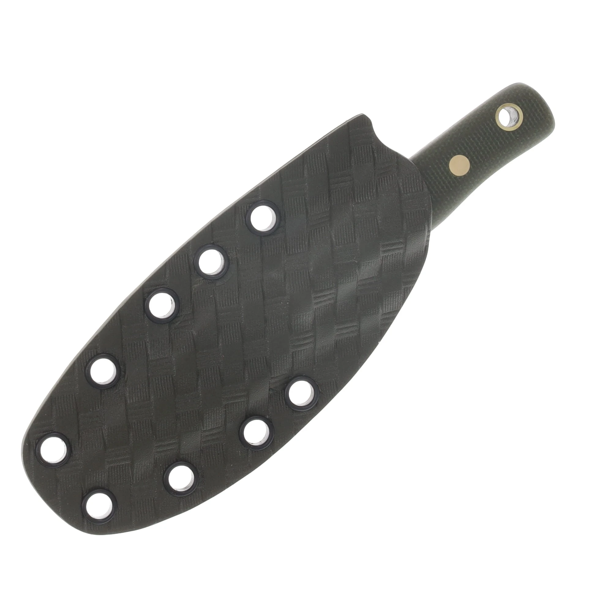 Samuel Riner Custom Knives Clinton Clipper Defender Acid Washed 80CrV2 Steel OD Green Micarta SRKCCDODM View 6