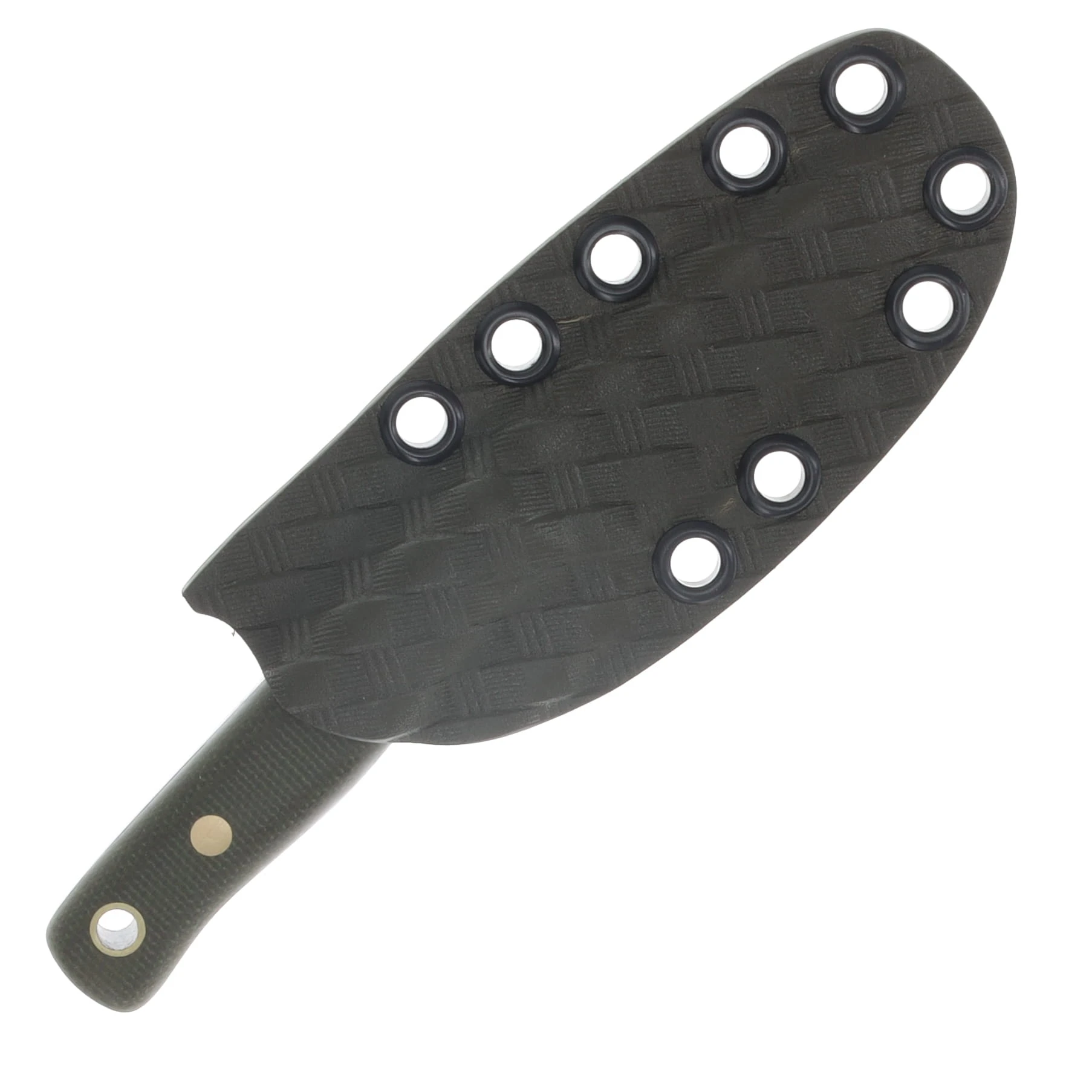 Samuel Riner Custom Knives Clinton Clipper Acid Washed 80CrV2 Steel OD Green Micarta SRKCCODM View 7