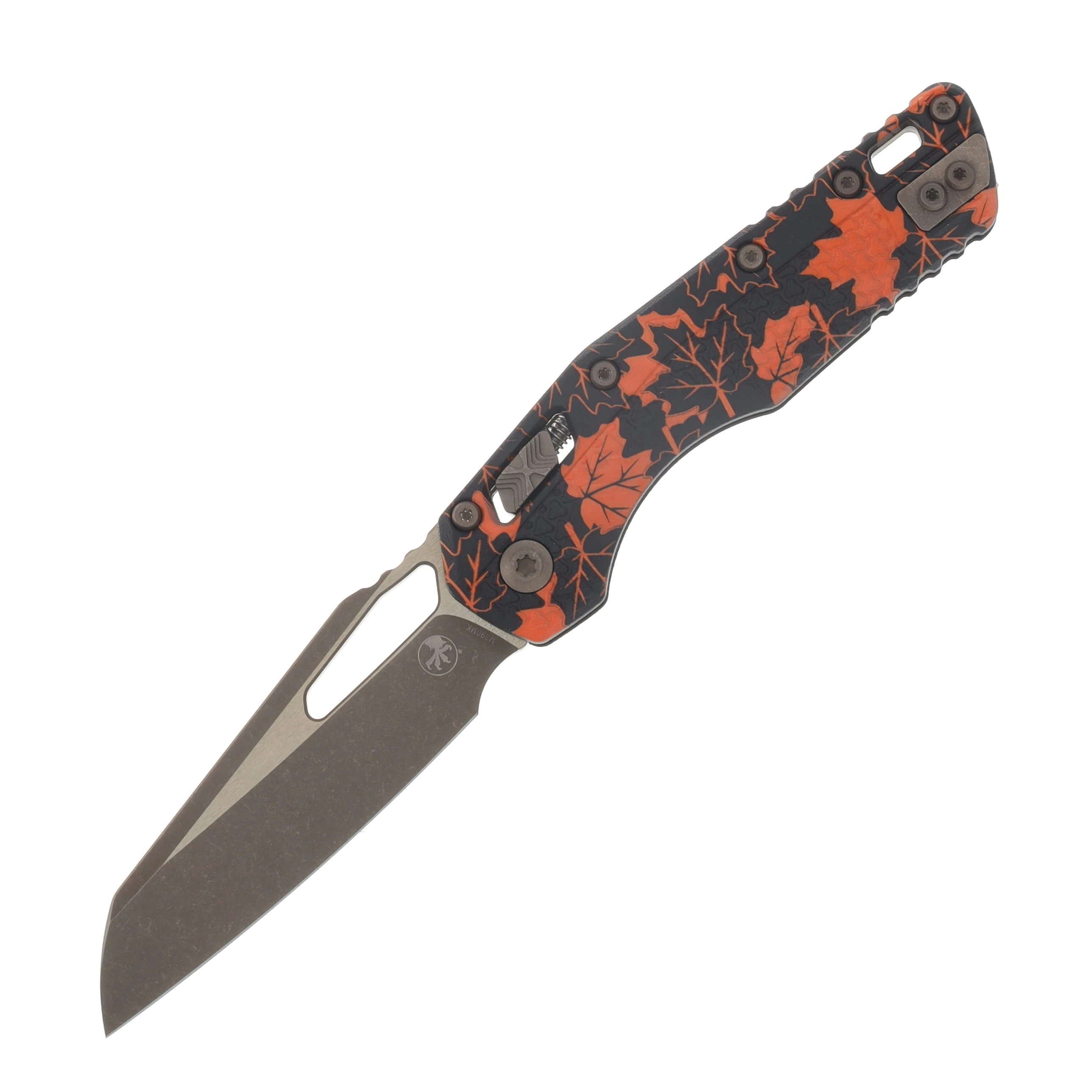 Microtech MSI S/E Tri-Grip Polymer Orange Leaves Bronzed Apocalyptic Standard MT210T13APPMOL View 1