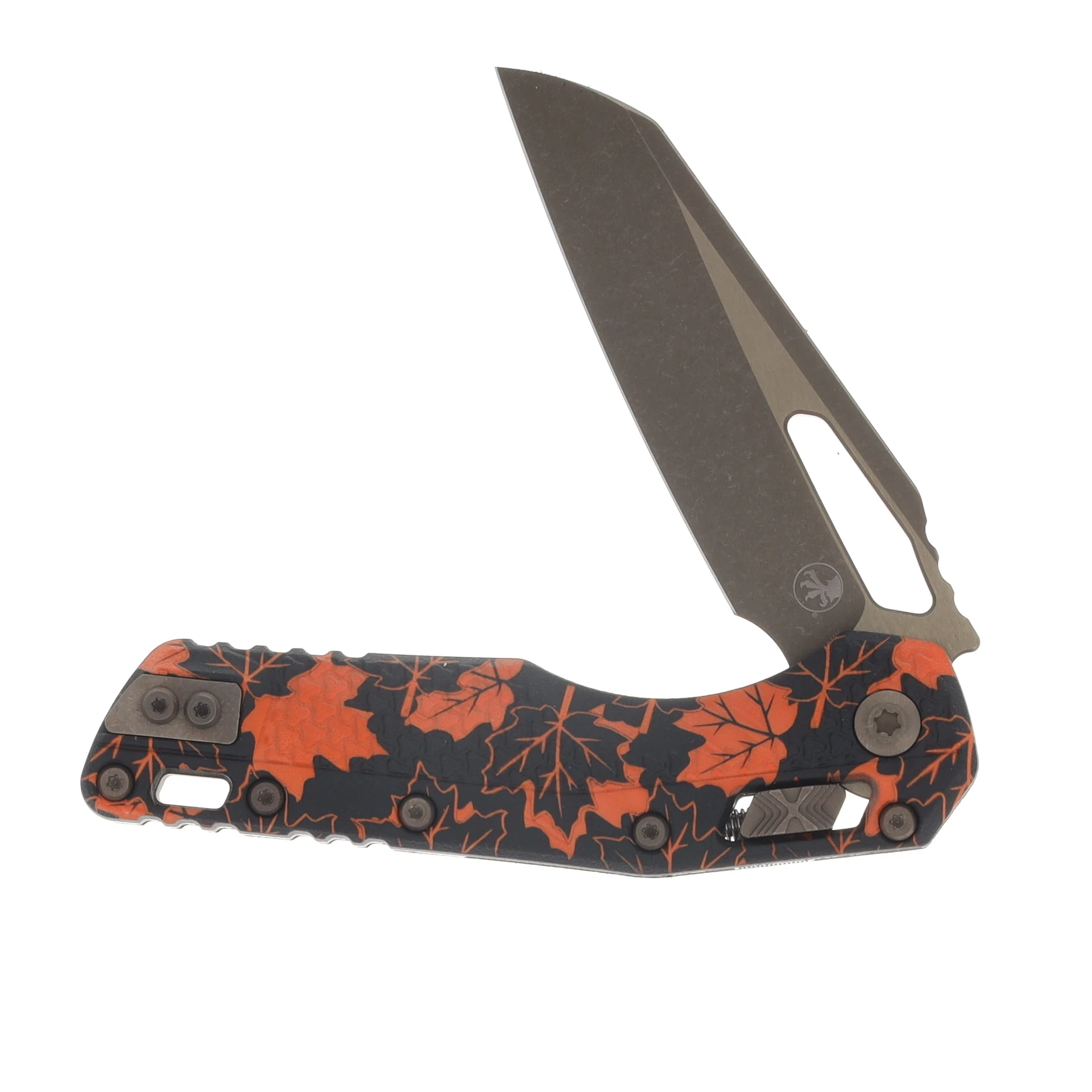Microtech MSI S/E Tri-Grip Polymer Orange Leaves Bronzed Apocalyptic Standard MT210T13APPMOL View 3
