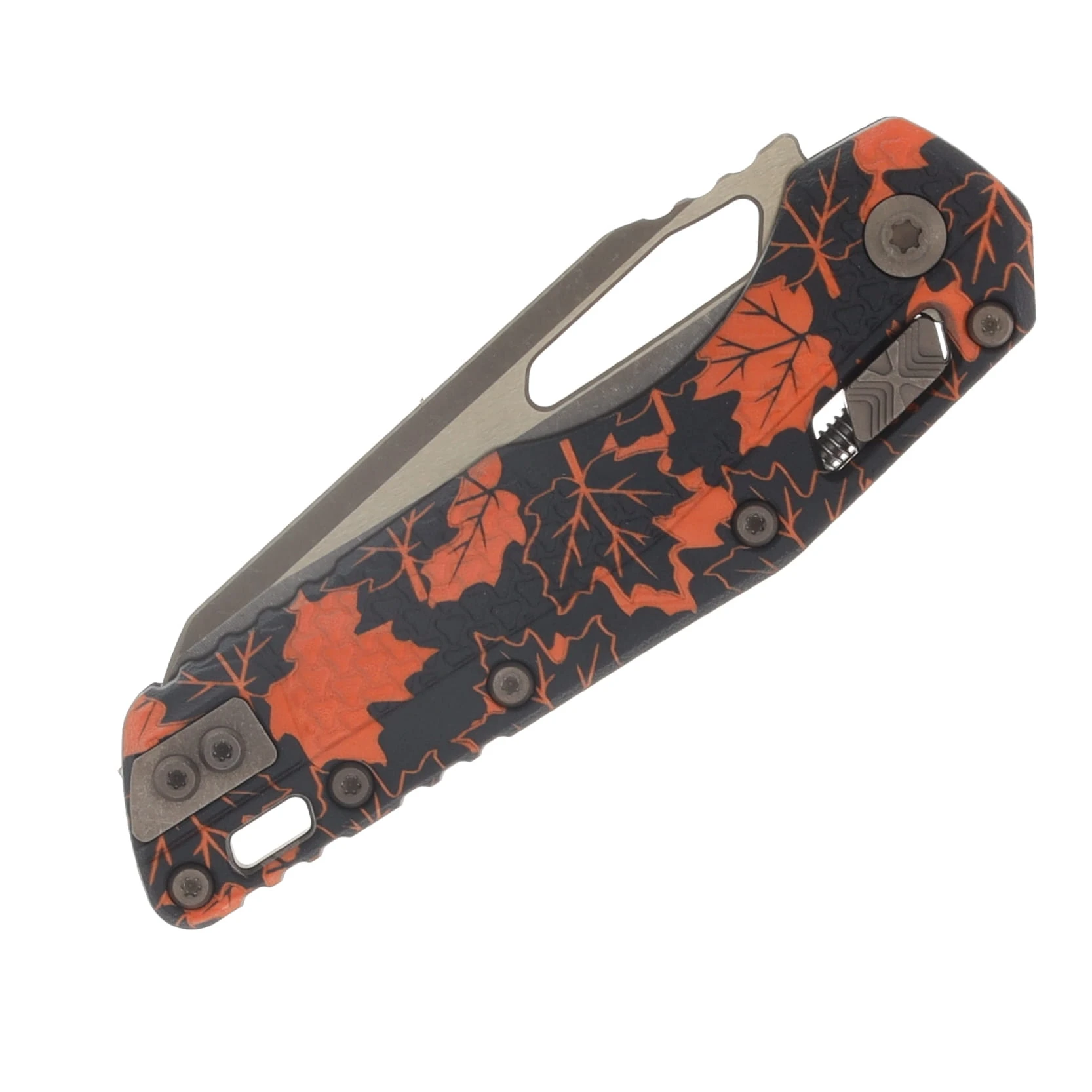 Microtech MSI S/E Tri-Grip Polymer Orange Leaves Bronzed Apocalyptic Standard MT210T13APPMOL View 5