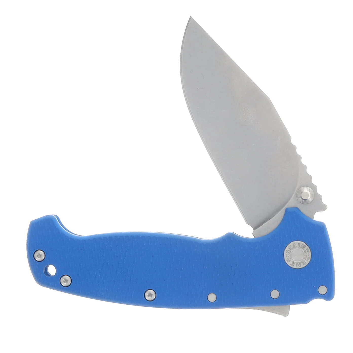 Demko AD20 XXX 3V Clip Point Mk. III Folding Knife Blue AD20XXX-G10-BLUE View 3