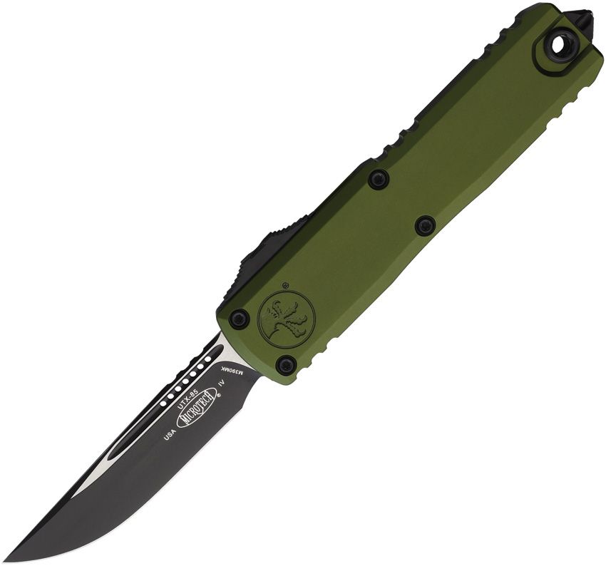 Microtech UTX-85 Gen IV OTF Auto S/E Black Standard OD Green AUMT123141OD View 1