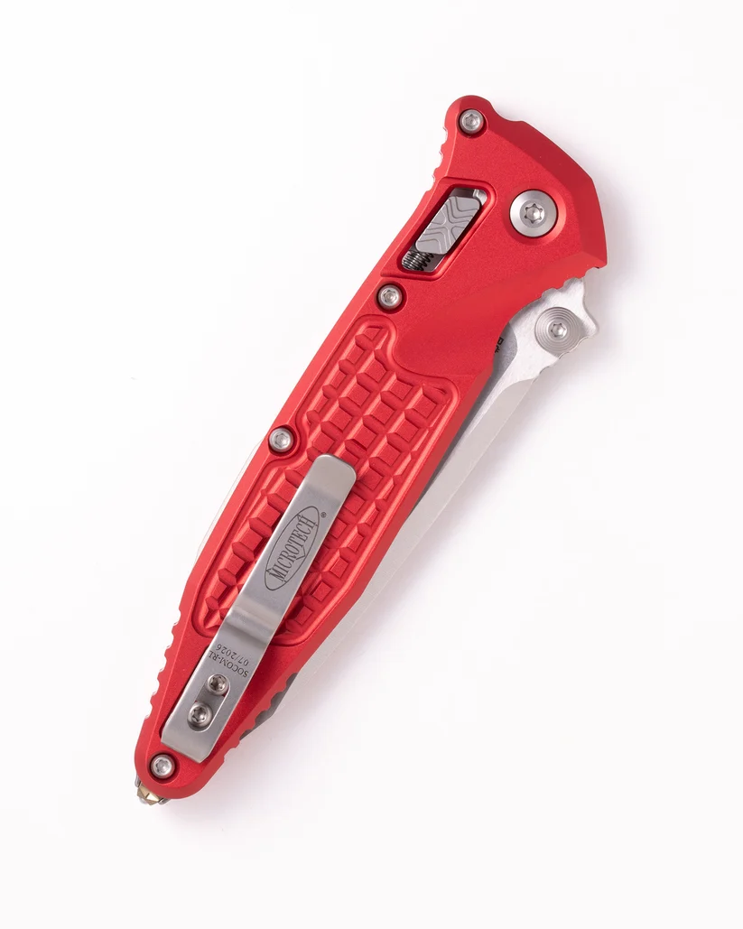 Microtech Socom Elite RAM-LOK Frag Red Aluminum Stonewash Tanto MT161RL10FRRD View 2