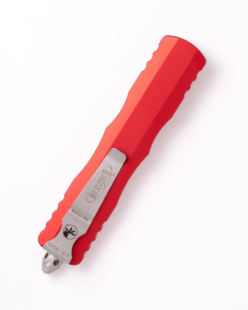 Microtech Dirac Delta OTF Auto D/E Apocalyptic Full Serrate Red AUMT22712APRD View 2