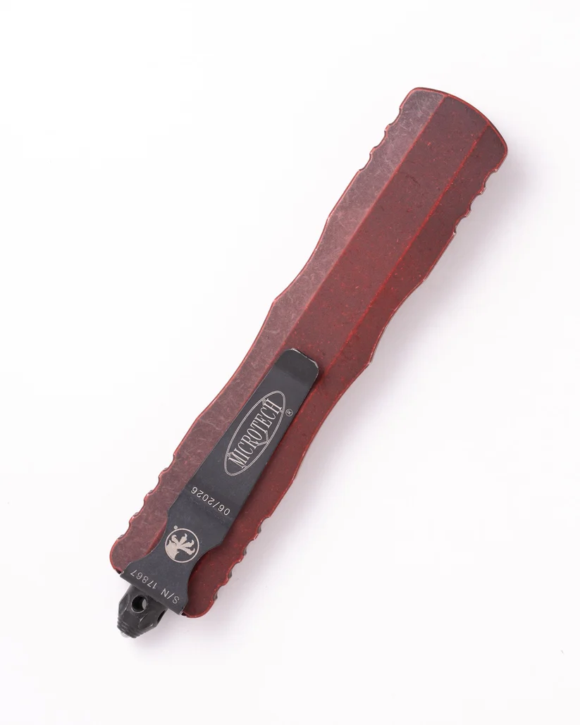 Microtech Dirac Delta OTF Auto D/E Standard Weathered Red AUMT2271WCM View 2