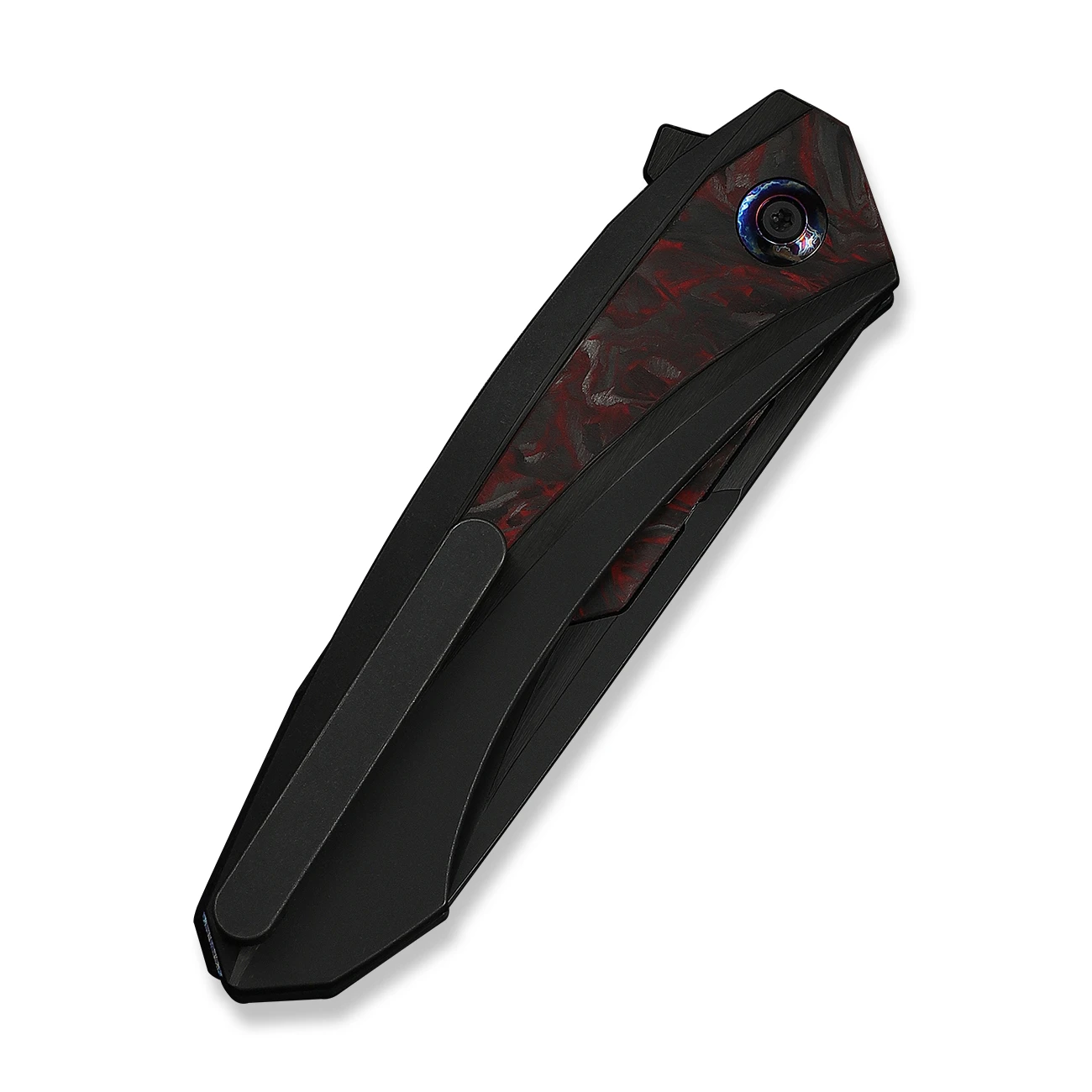WE Knife Co Suisei Black Titanium W/ Red-Black Carbon Fiber Inlay Black SW M390 WE25086-1 View 4