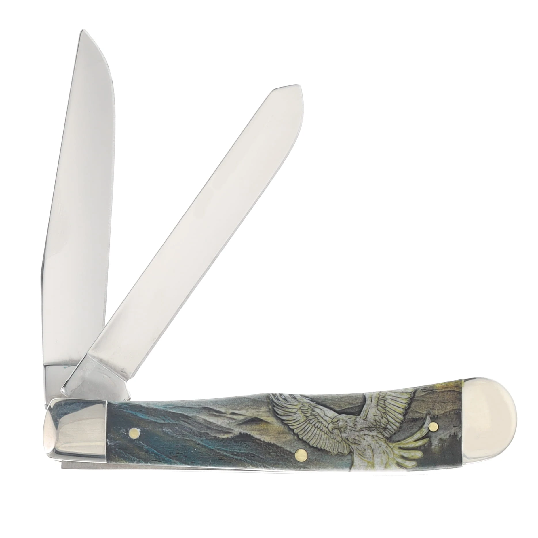 Case SMKW Exclusive Great Smoky Mountain Eagle Sculpted Natural Bone Trapper CAGSMEA View 2