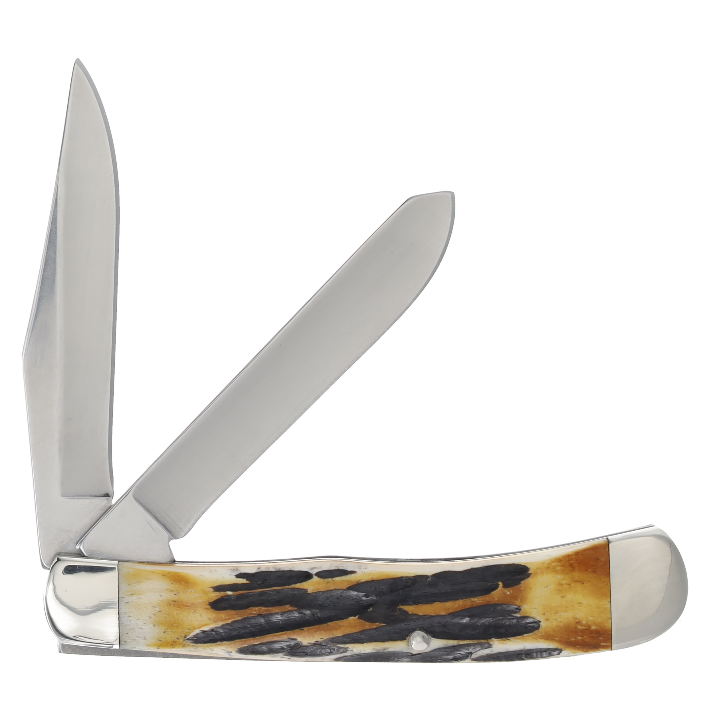 Bear & Son Large Trapper Folding Knife Genuine India Stag Bone BR554 View 2