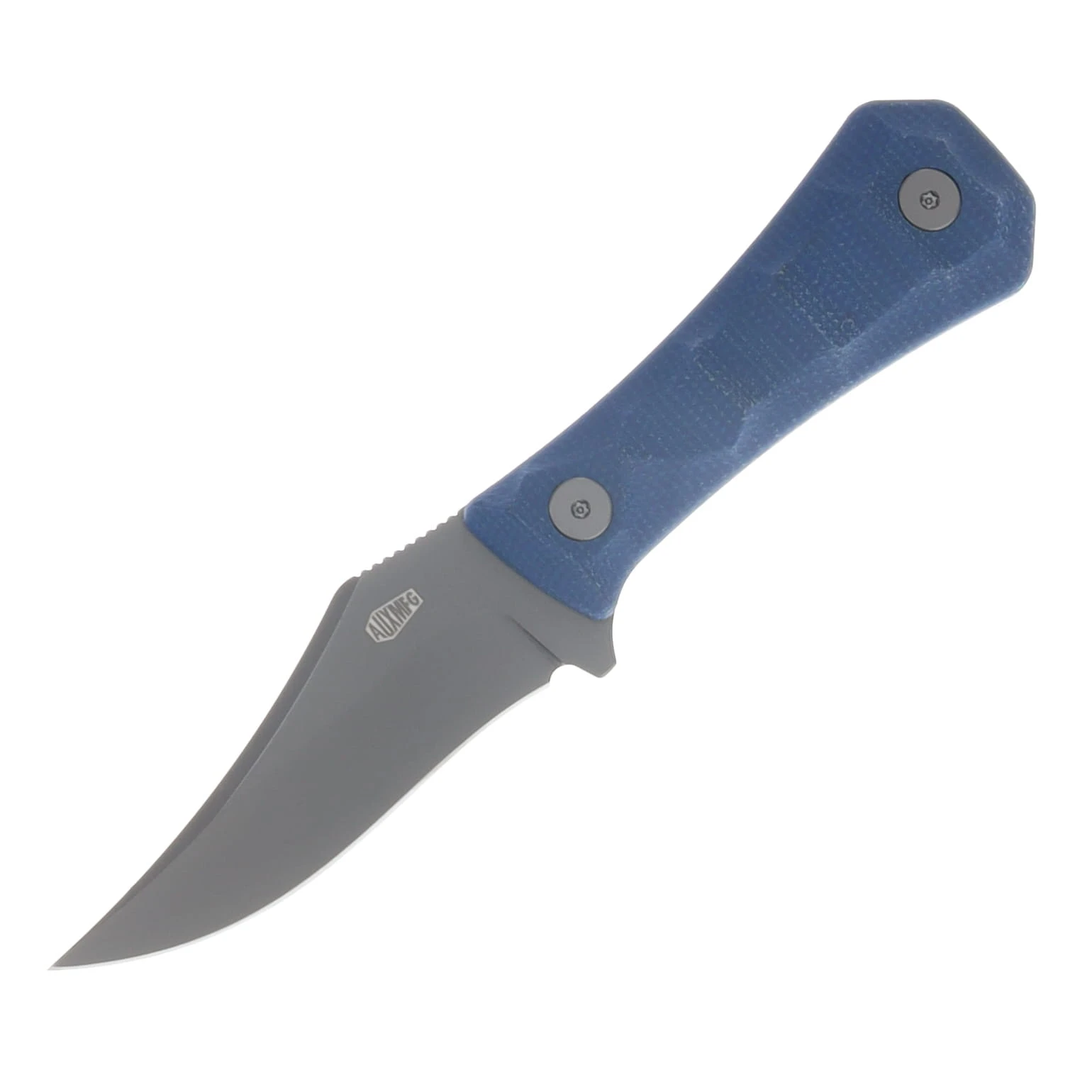 AUX MFG Pocket Bowie Fixed Blade Blue Micarta Production AUX001BLU View 3