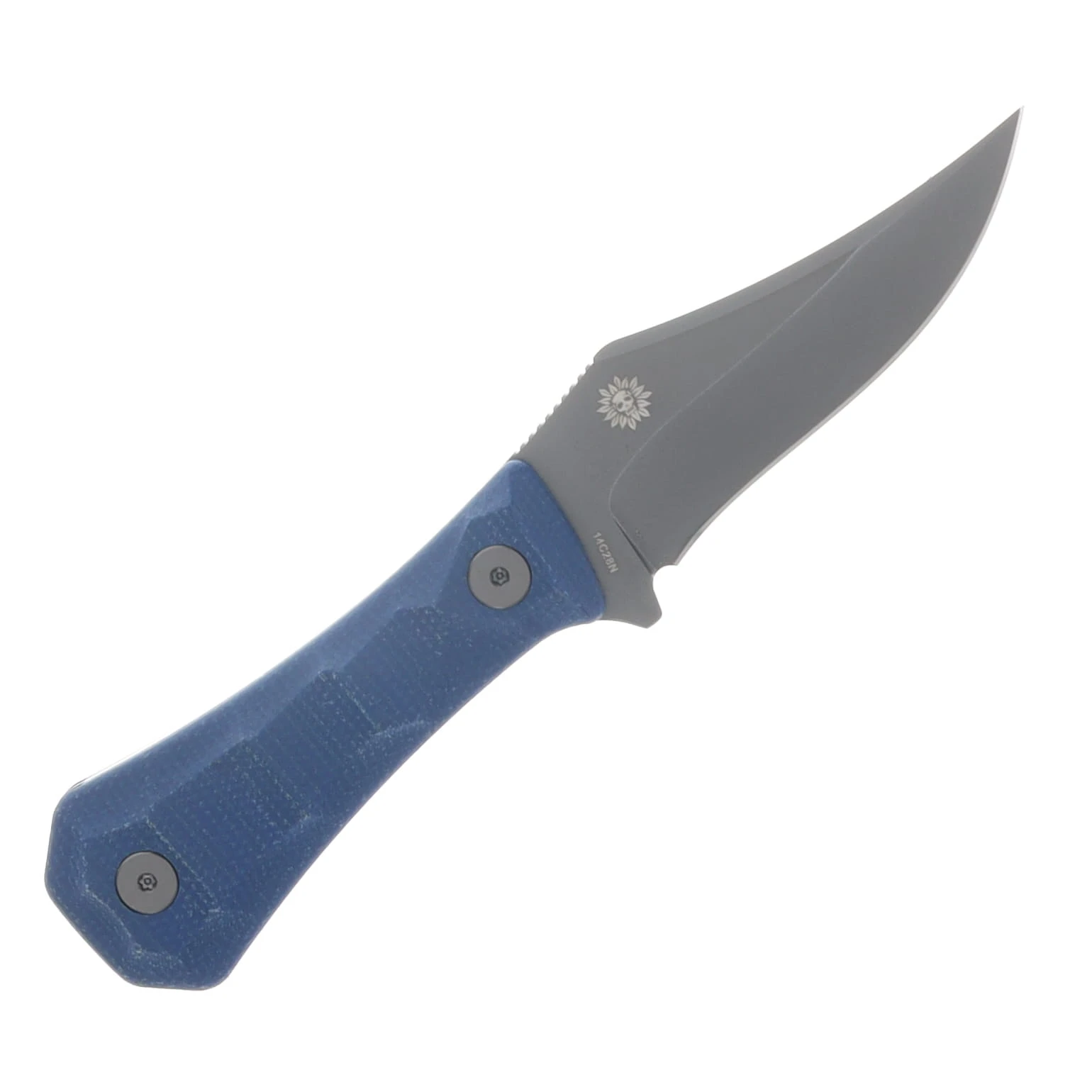 AUX MFG Pocket Bowie Fixed Blade Blue Micarta Production AUX001BLU View 4