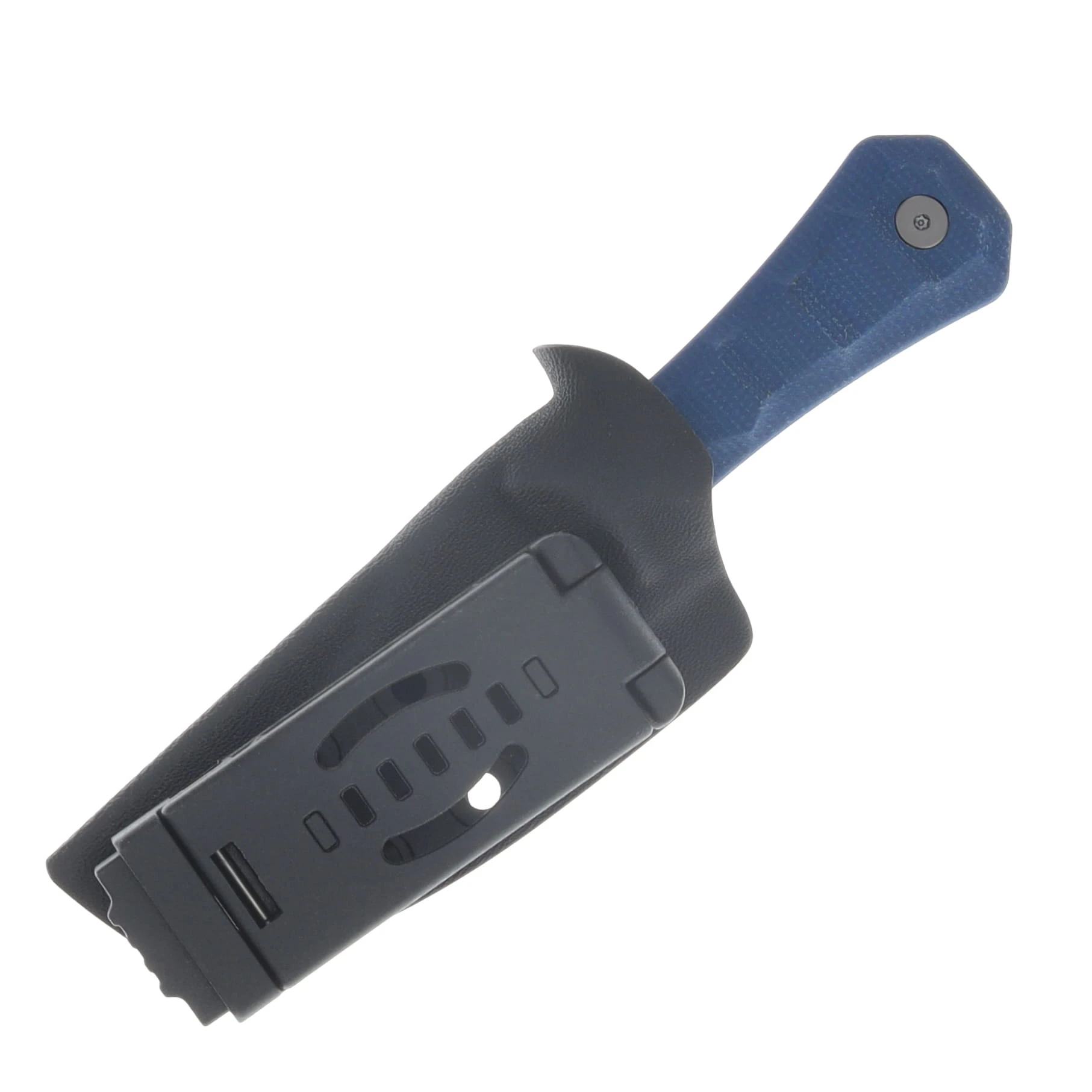 AUX MFG Pocket Bowie Fixed Blade Blue Micarta Production AUX001BLU View 8