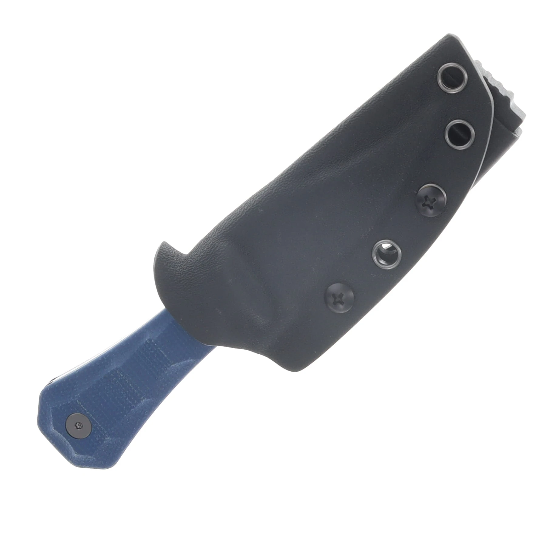 AUX MFG Pocket Bowie Fixed Blade Blue Micarta Production AUX001BLU View 7