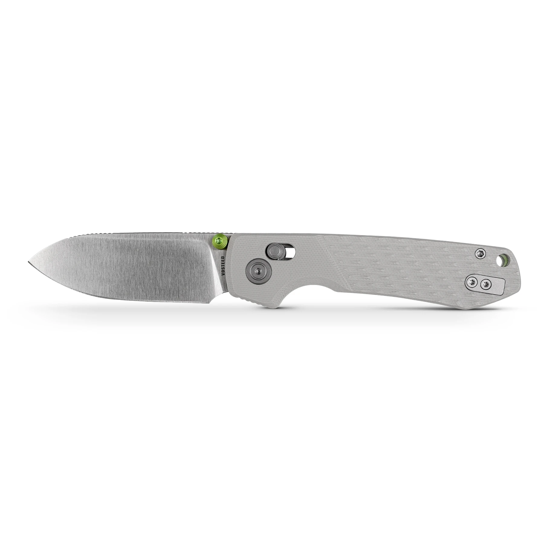 Vosteed Raccoon ModSwap™ Folding Knife Gray 3.17in Nitro-V Satin Drop Point View 1