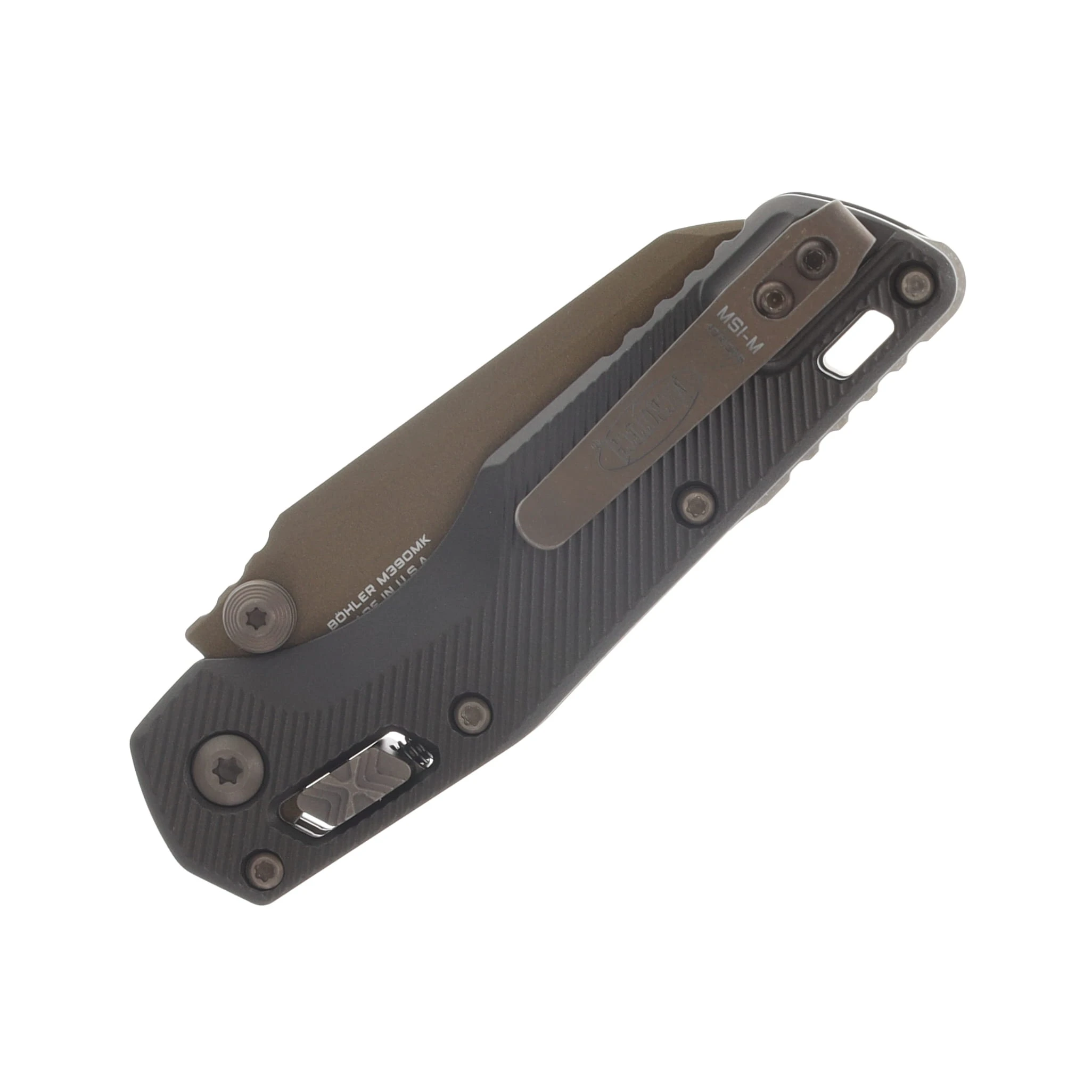 Microtech MSI Mini RAM-LOK Folding Knife S/E Fluted Dark Burnt Bronze Standard MT210M1FLDBSMK View 6