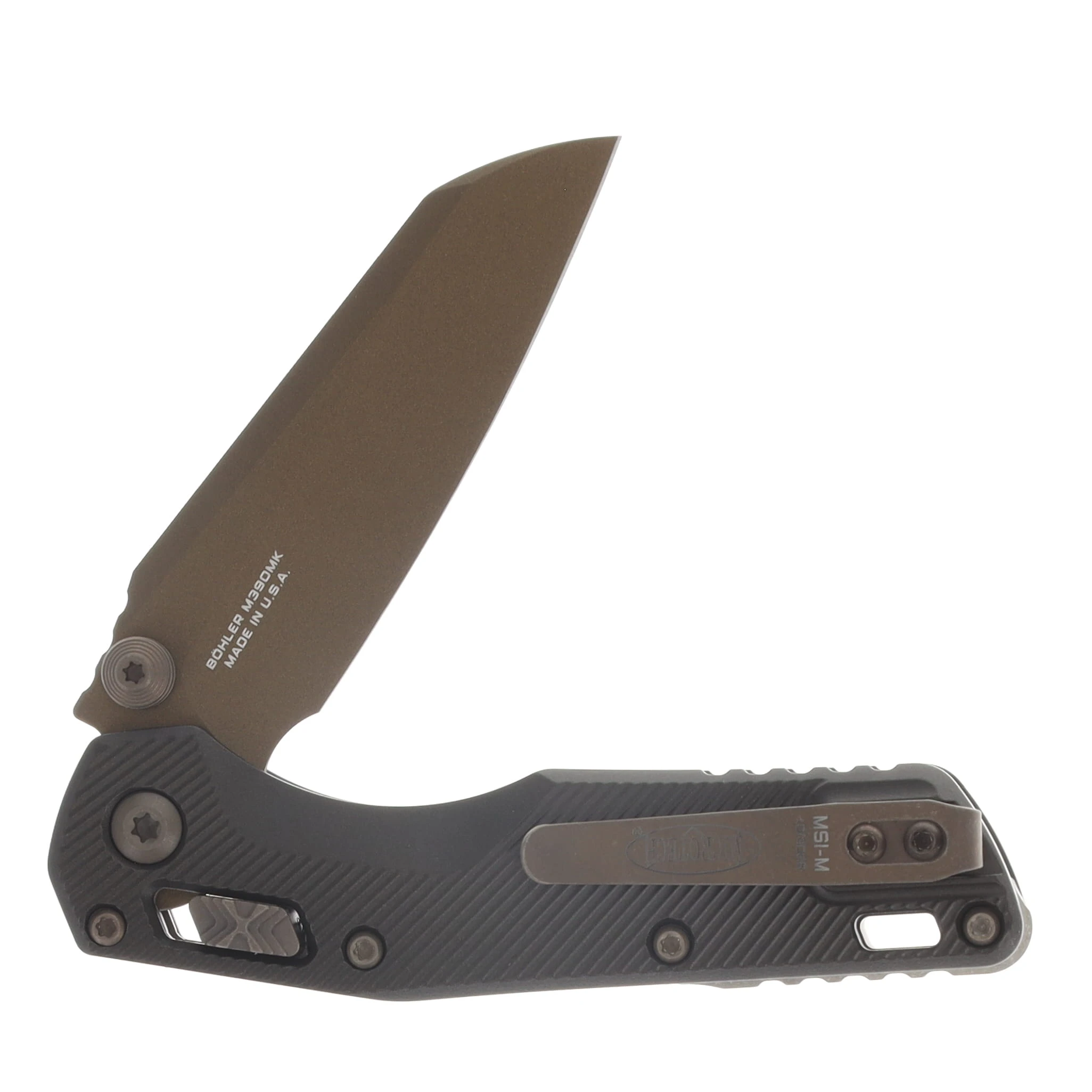 Microtech MSI Mini RAM-LOK Folding Knife S/E Fluted Dark Burnt Bronze Standard MT210M1FLDBSMK View 4