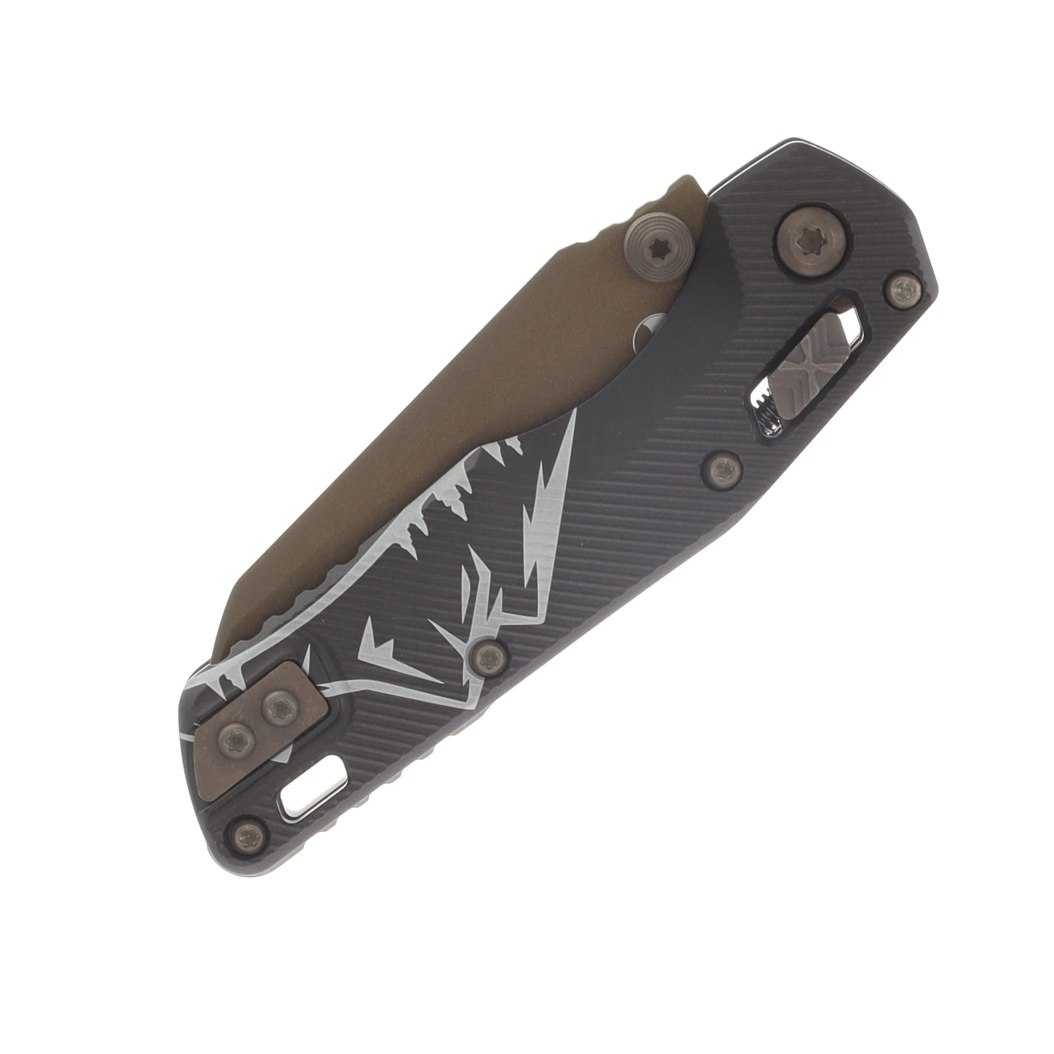 Microtech MSI Mini RAM-LOK Folding Knife S/E Fluted Dark Burnt Bronze Standard MT210M1FLDBSMK View 5