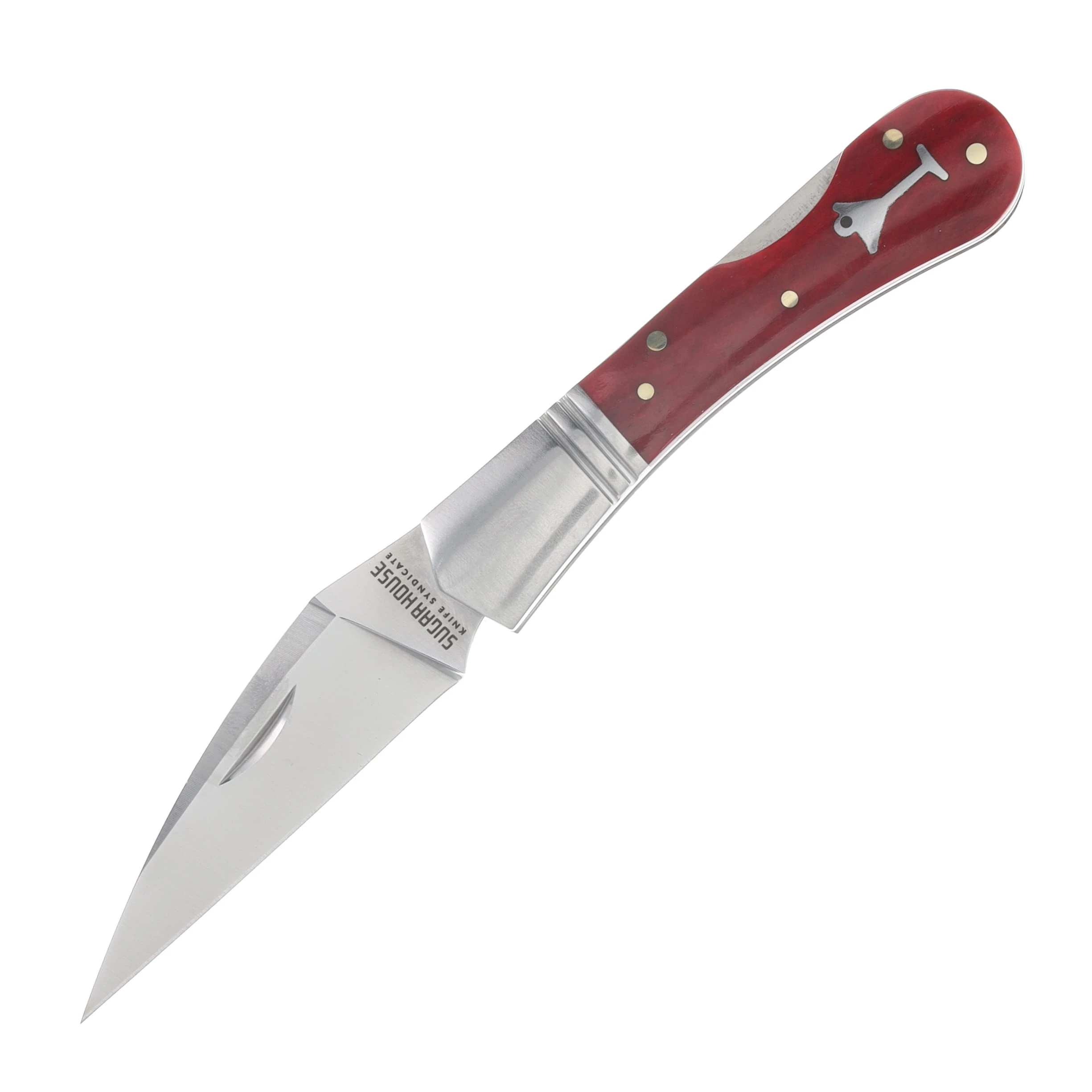 Finch Knives Lady Outlaw Rogue Lockback Folding Knife Red Smooth Bone LO395 View 1