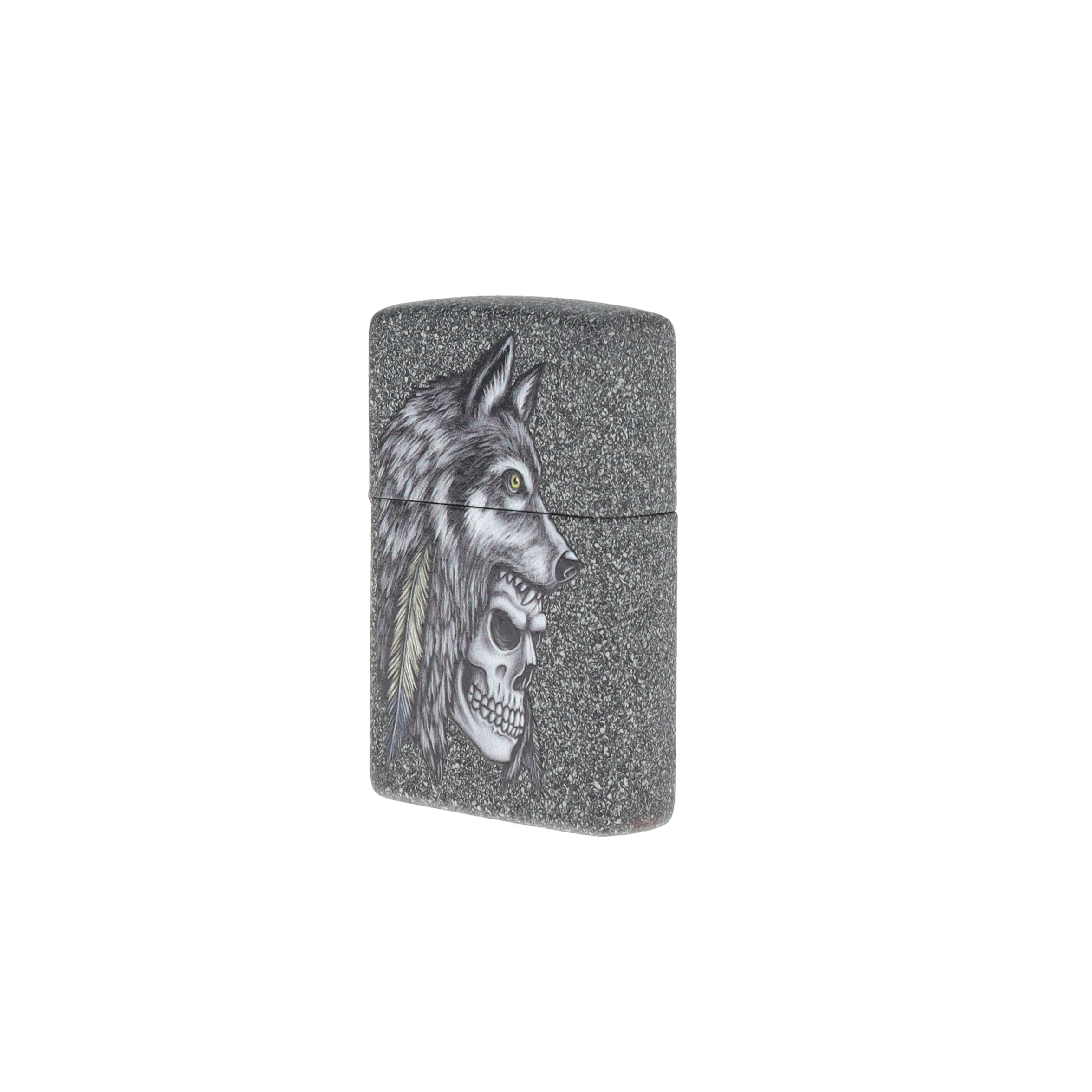 Zippo Lighter Wolf and Skull Iron Stone ZP29863 View 2