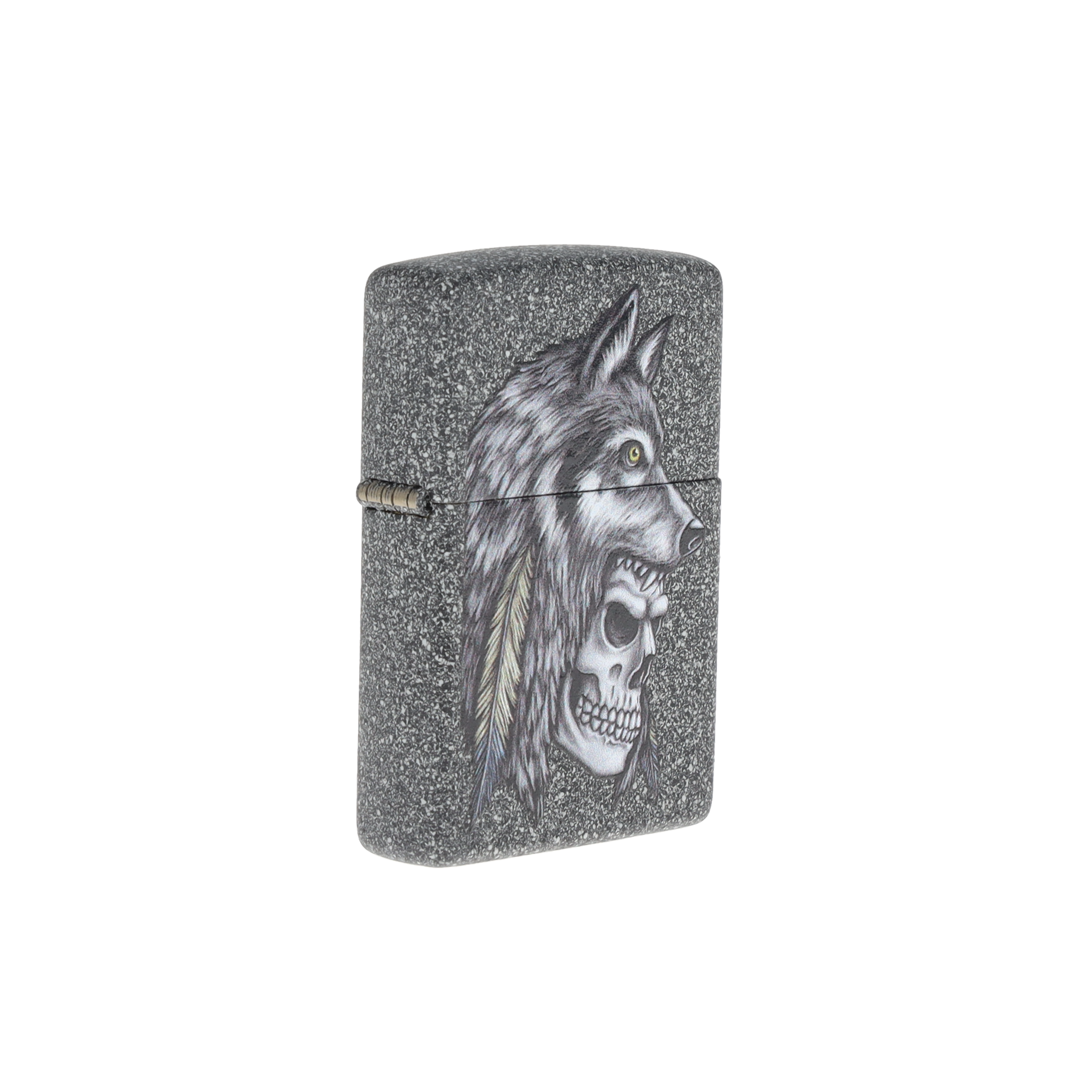 Zippo Lighter Wolf and Skull Iron Stone ZP29863 View 3