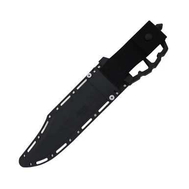 Cold Steel Chaos Bowie Fixed Blade Knife 10.5in Plain Black Clip Point View 5