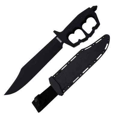 Cold Steel Chaos Bowie Fixed Blade Knife 10.5in Plain Black Clip Point View 1