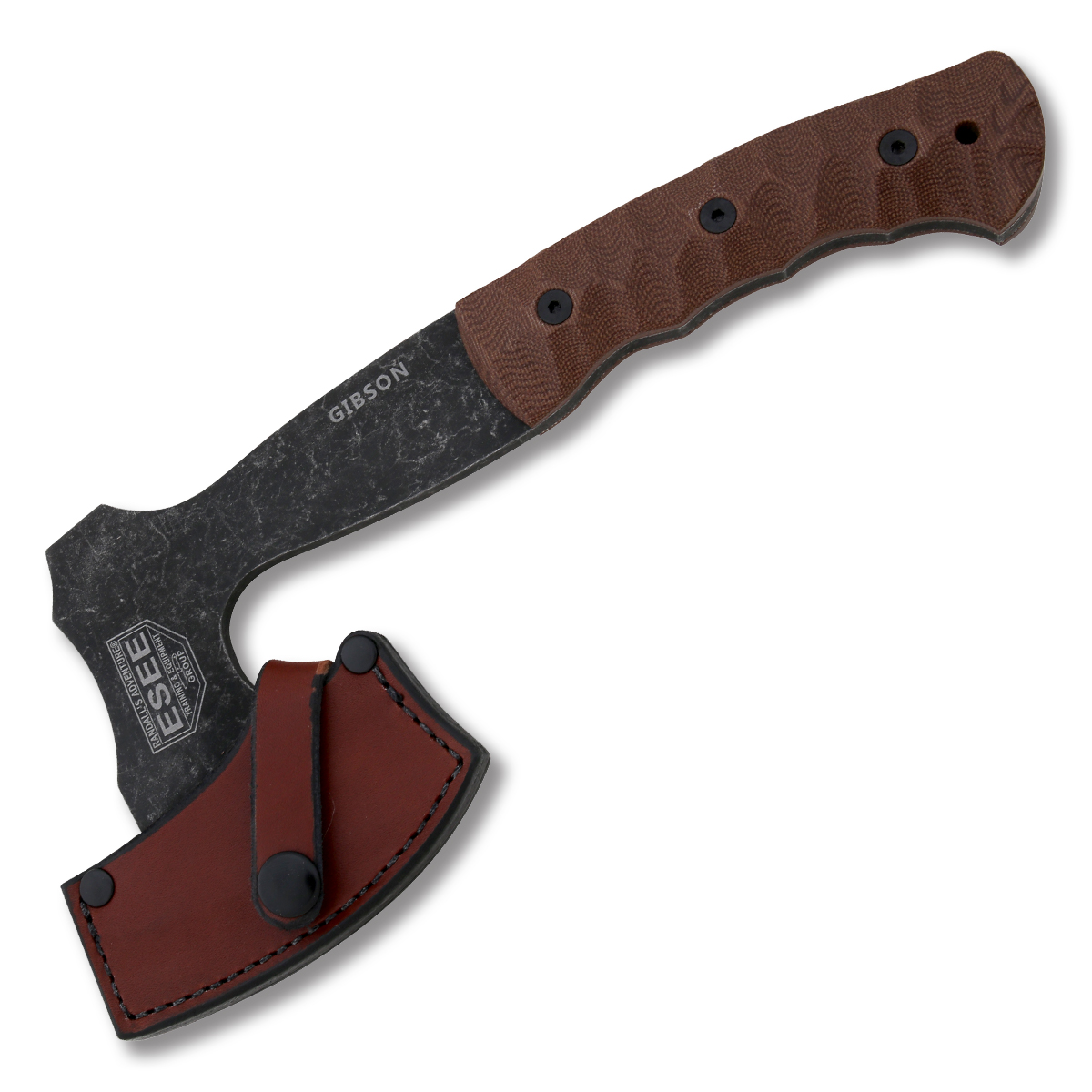 ESEE Gibson Axe 4.5in Plain Edge Brown Micarta Handle Stonewashed ESEEGIBSONA View 5