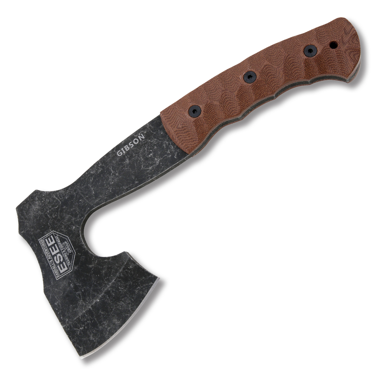 ESEE Gibson Axe 4.5in Plain Edge Brown Micarta Handle Stonewashed ESEEGIBSONA View 1