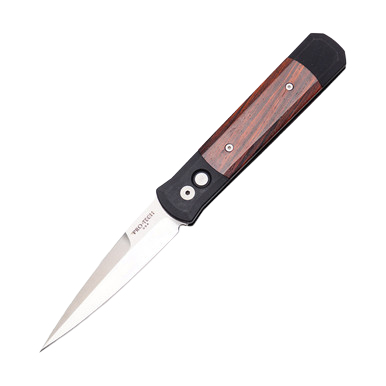 Pro-Tech Knives Godfather Auto Satin Finish Blade Cocobolo Inlay AUPT906C View 2