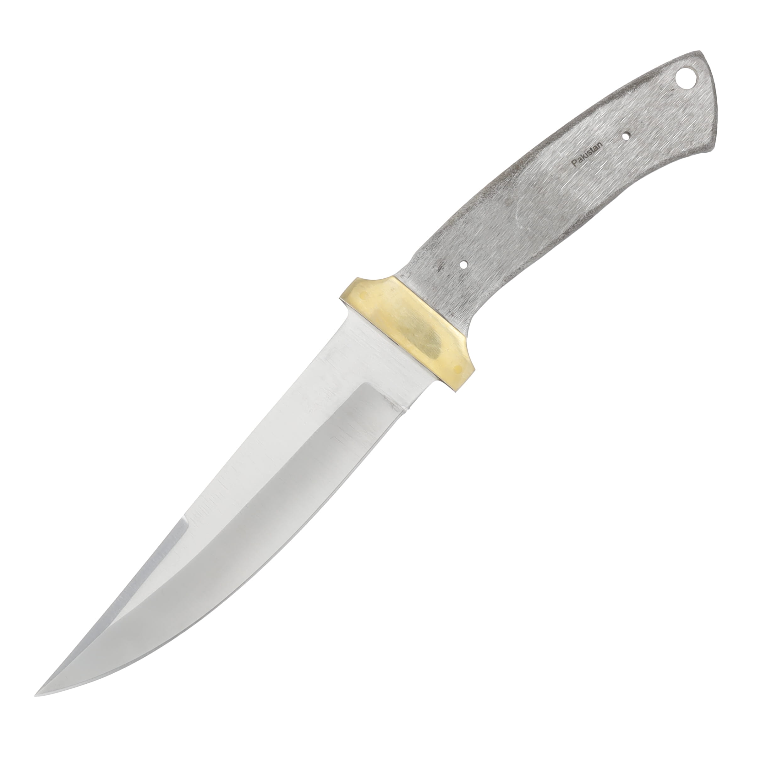 5.375 Inch Swedged Bowie Blade Blank with Attached Brass Guard BL075 View 1